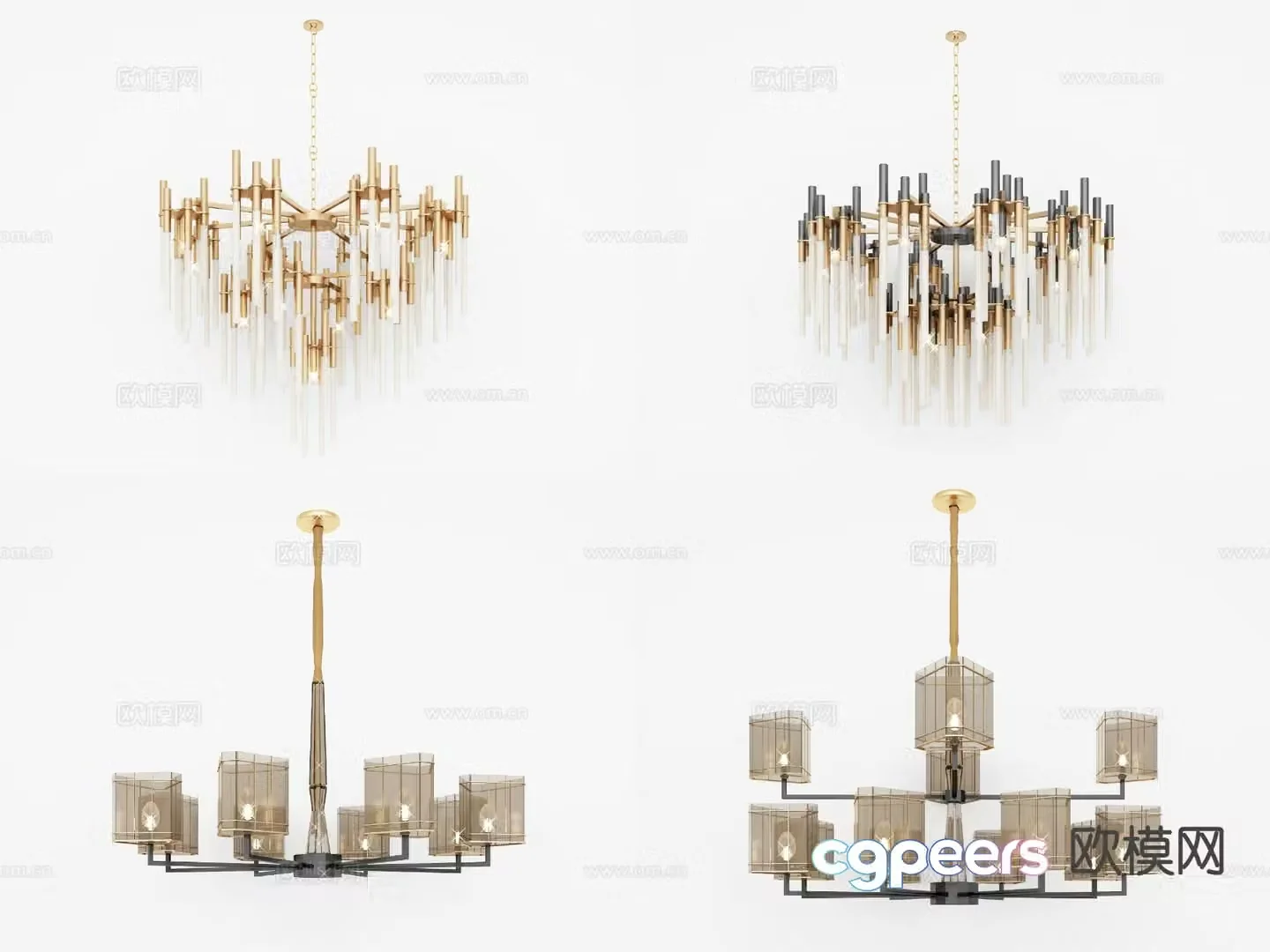 Nordic chandelier Hong Kong style chandelier 3d model