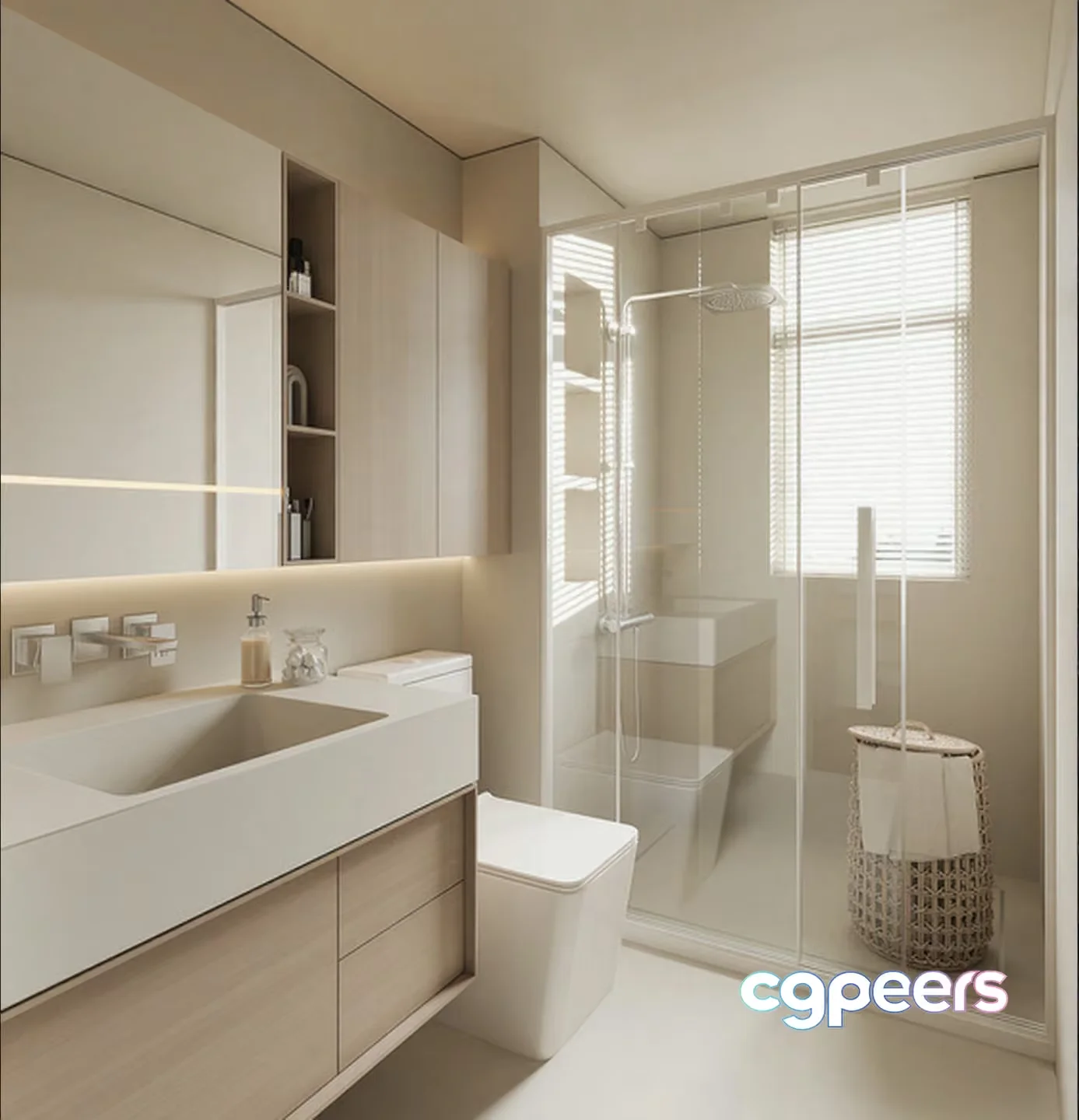 Modern Bathroom Design 3D Model – 6726 – VRAY Render