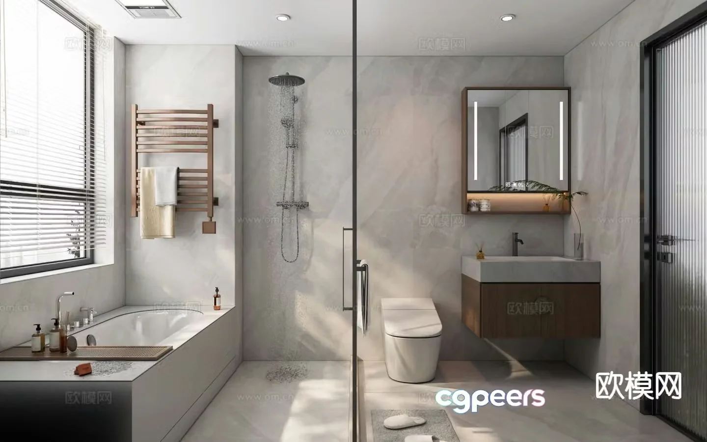 New Chinese style bathroom bathroom 3d model