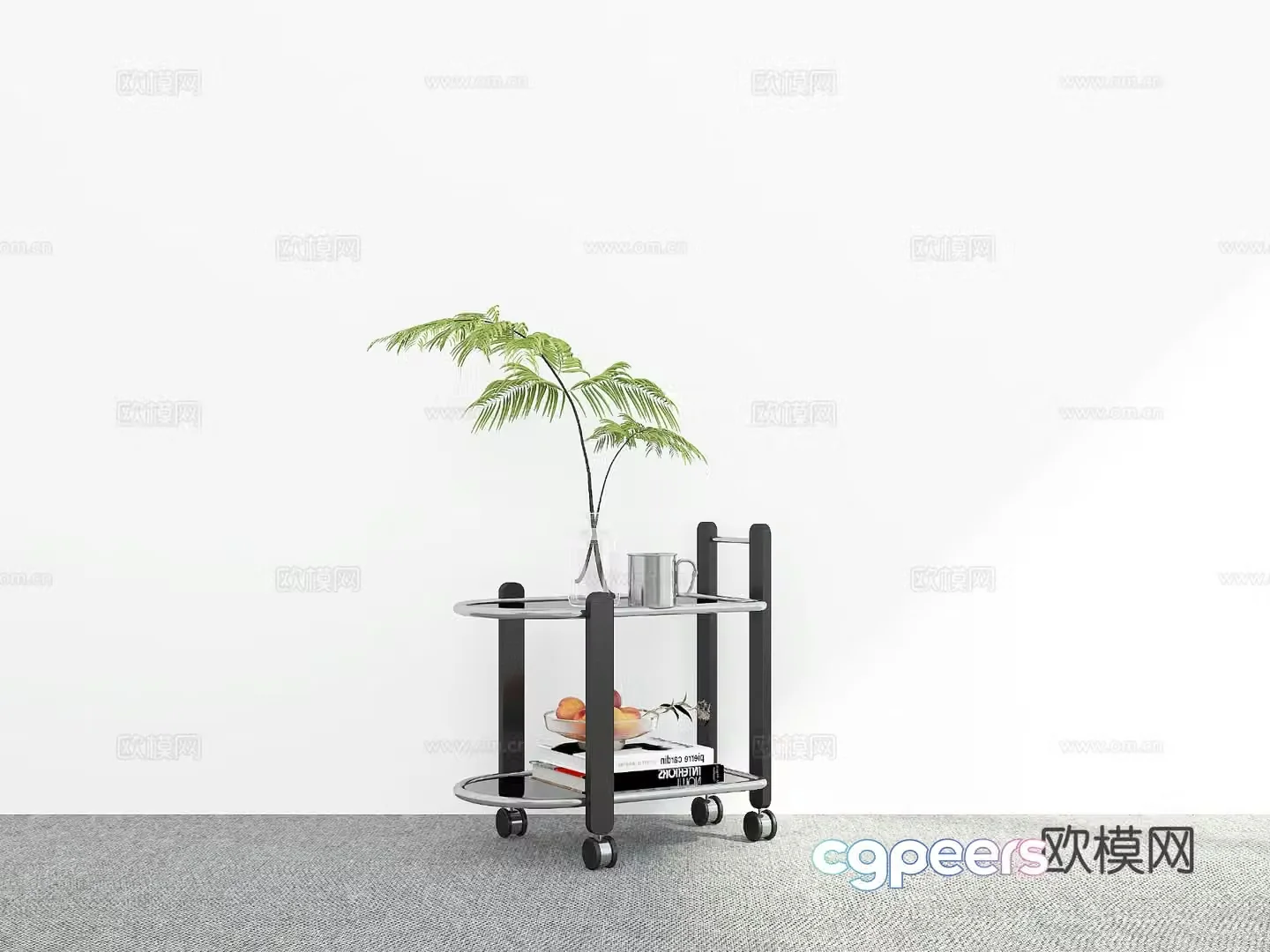 Mobile trolley side table corner table table table 3D model