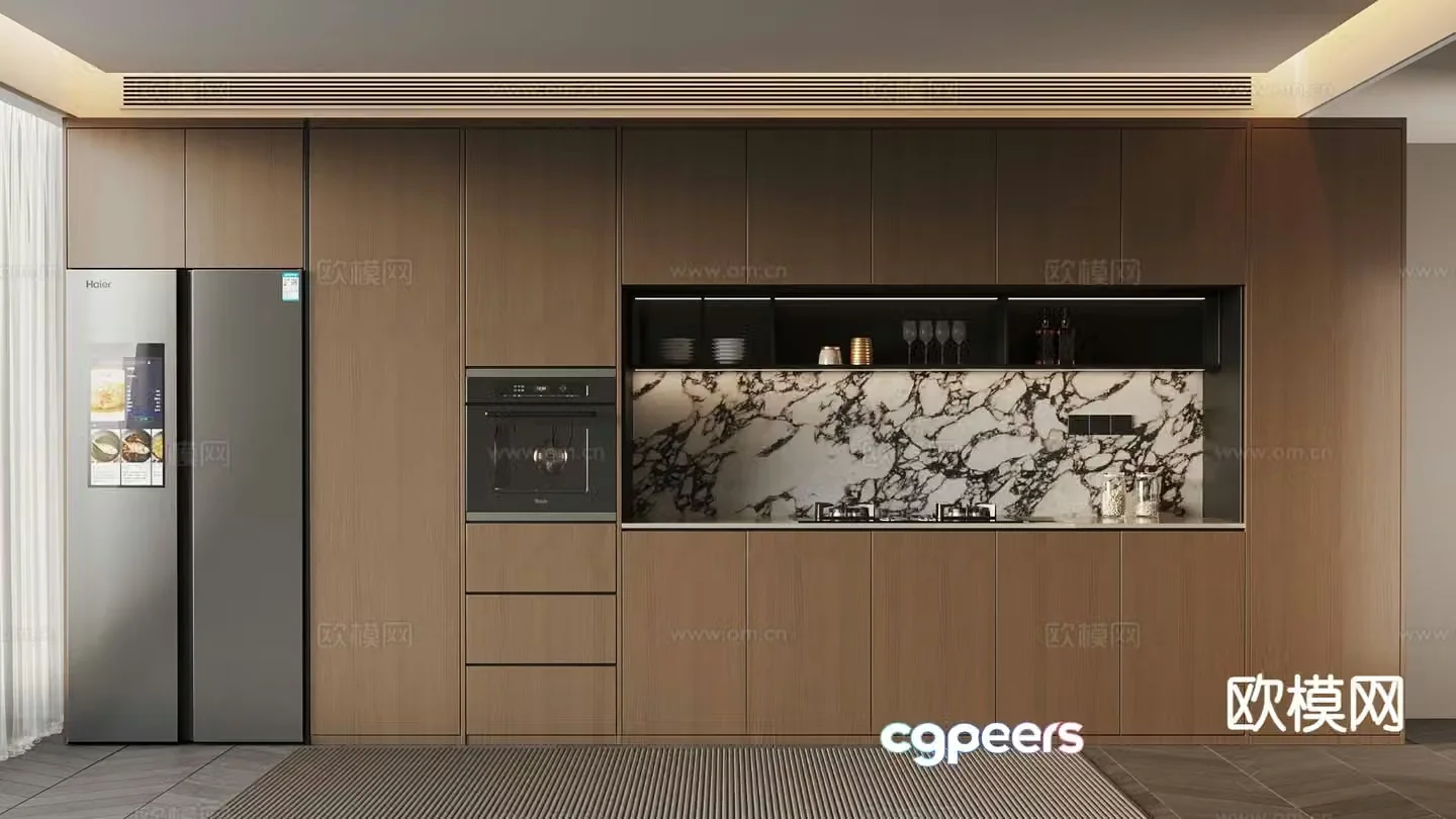 Italian style cabinet sideboard 3d model
