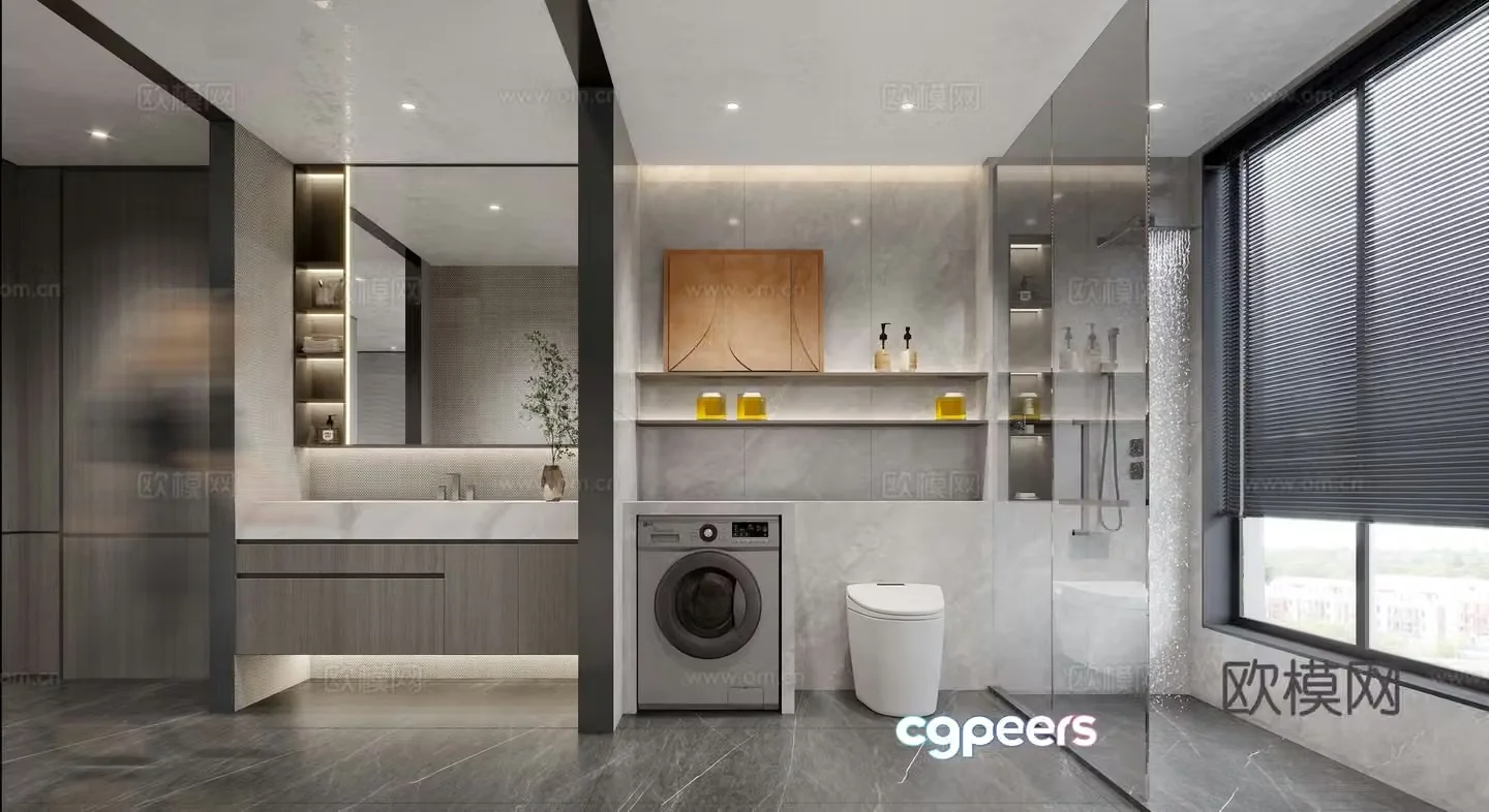 Modern villa bathroom 3d model
