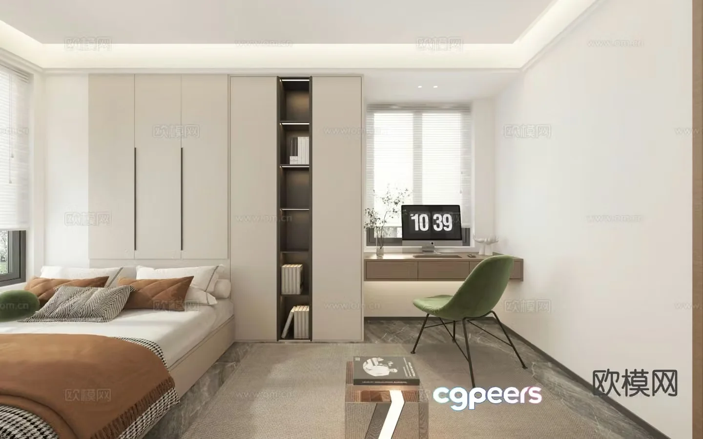 Modern tatami bedroom 3d model
