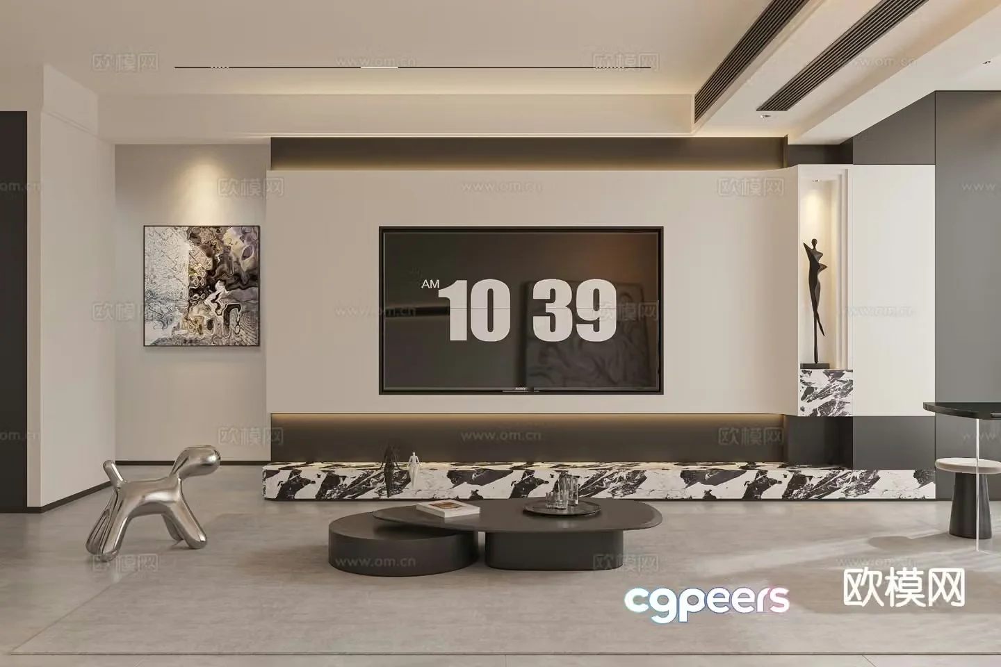 Modern guest restaurant 3d model