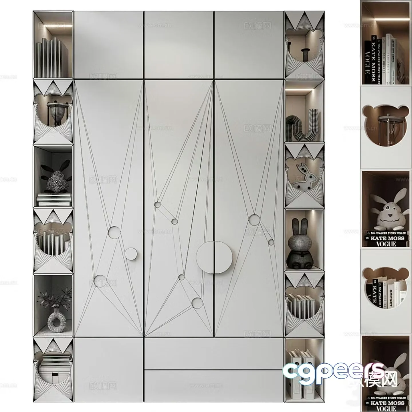 Modern children’s wardrobe 3d model