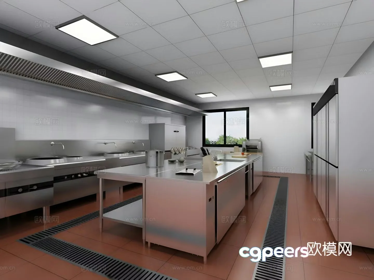 Modern restaurant kitchen noodle machine 3d model