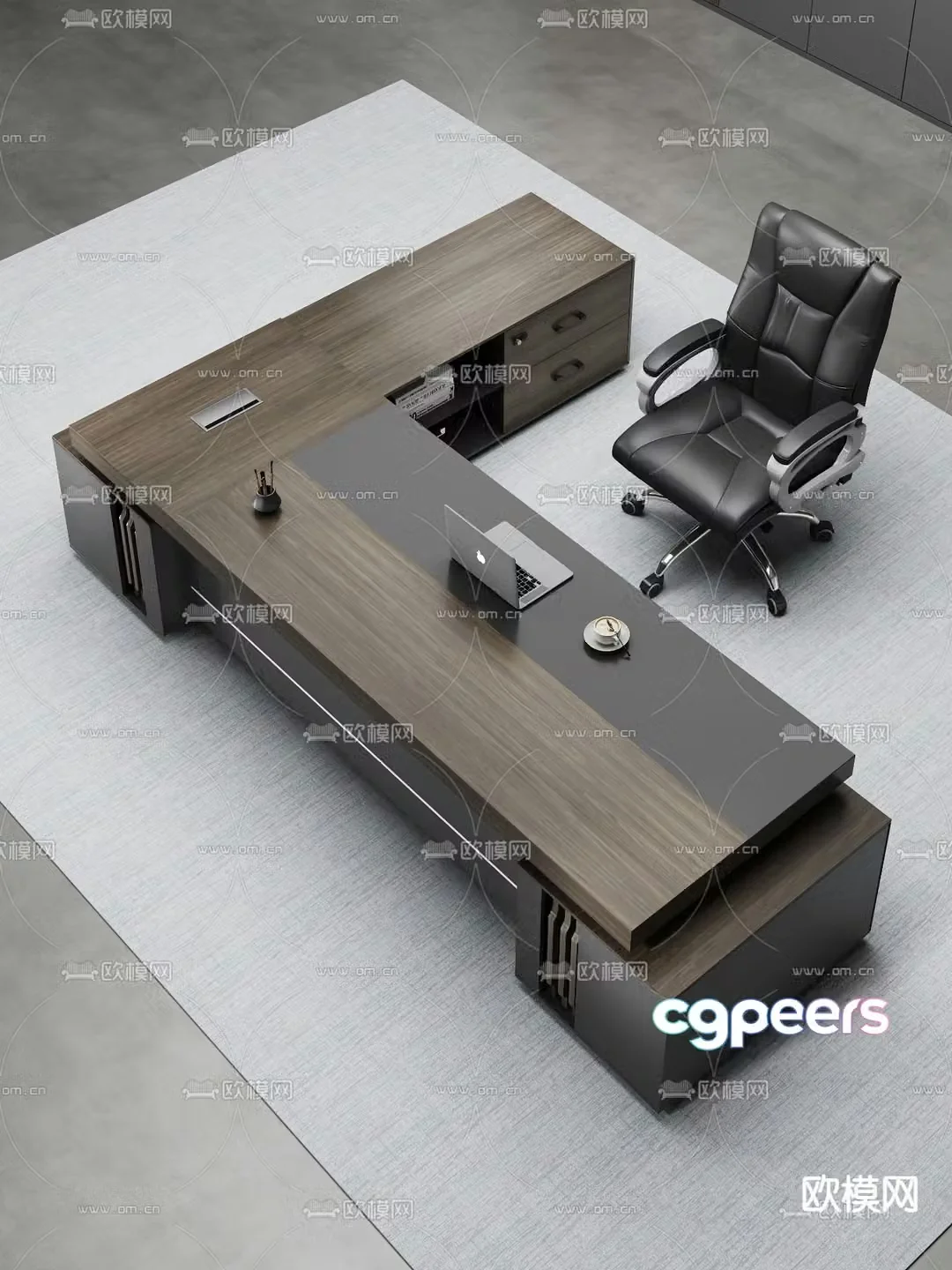 Modern desk table boss table 3d model