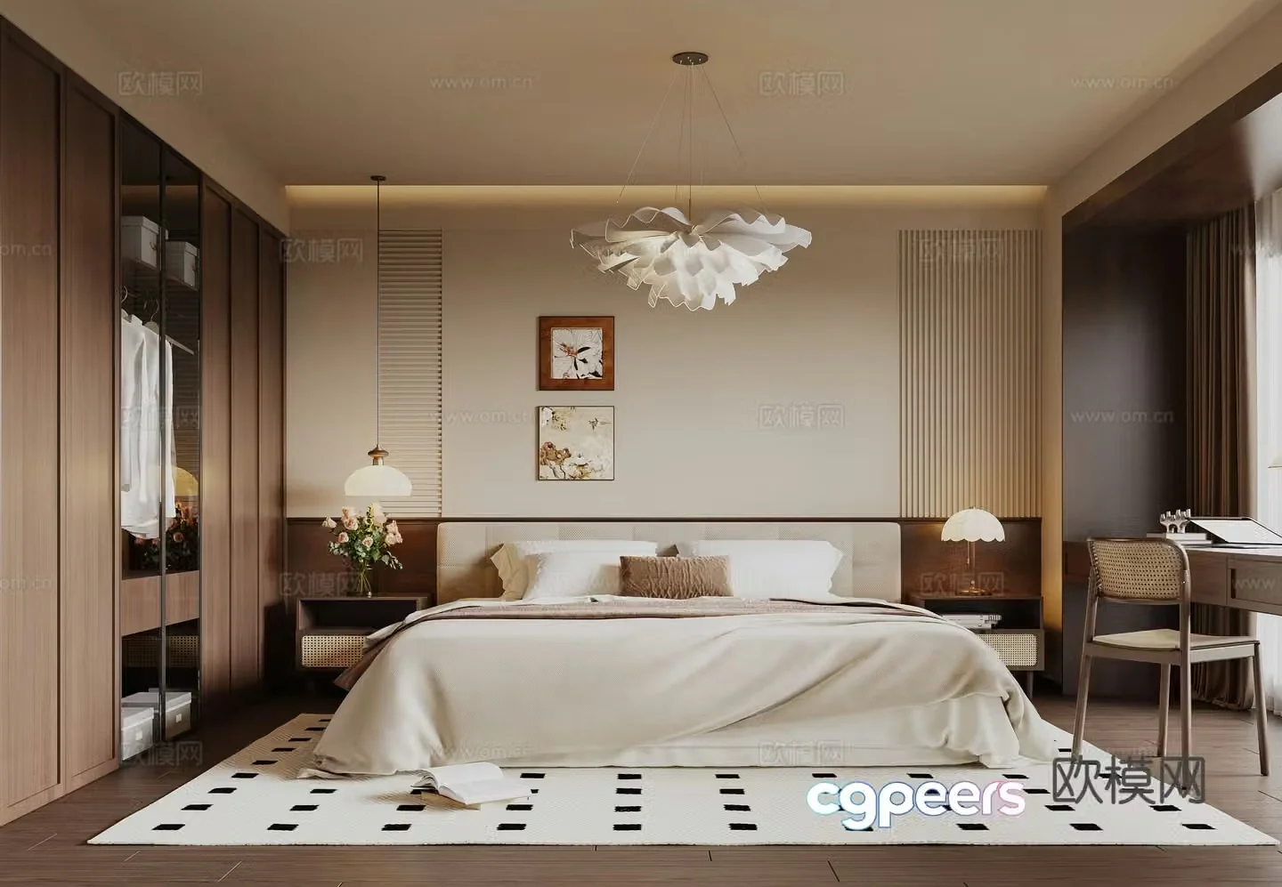 French medieval style bedroom 3d model