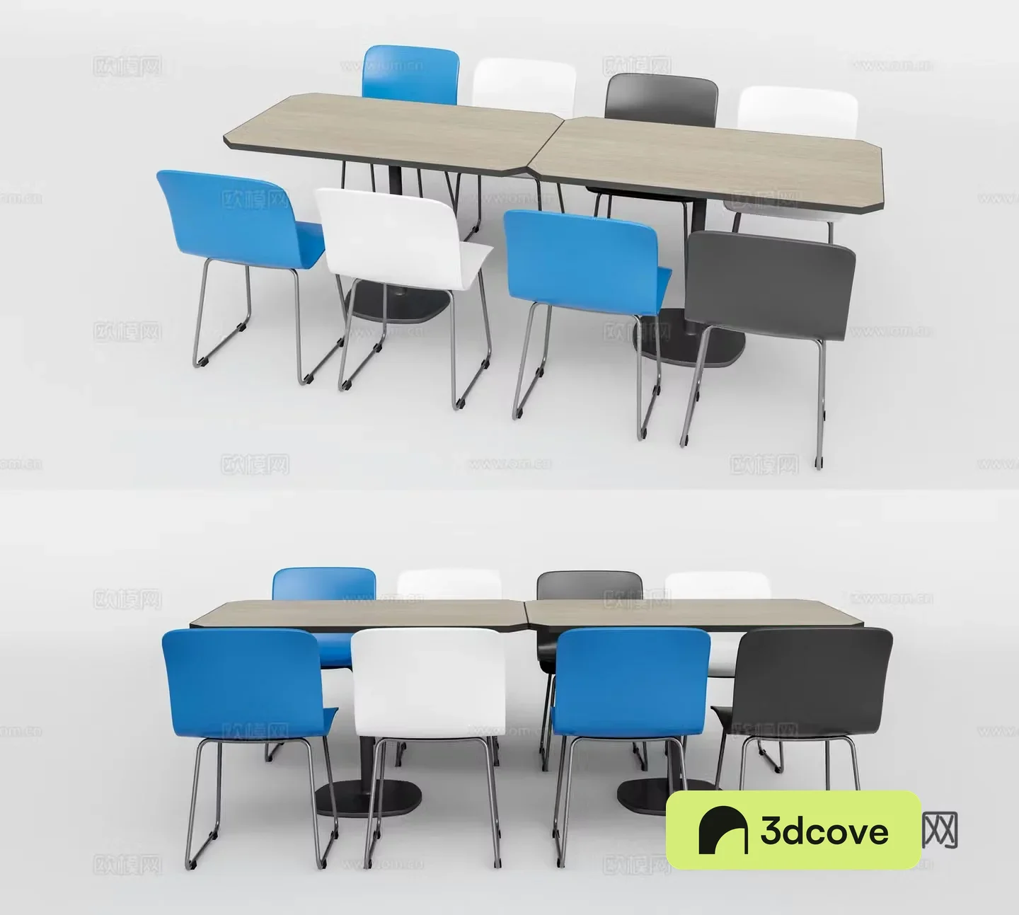 Modern dining table and chairs long table