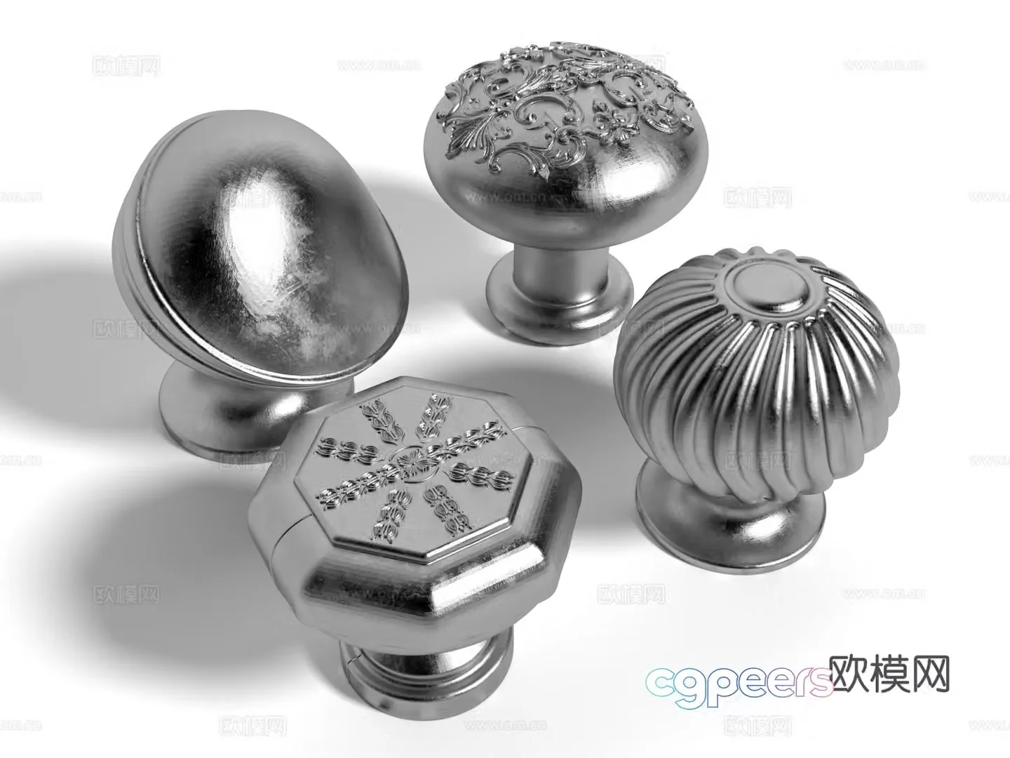 Modern style door handle 3d model