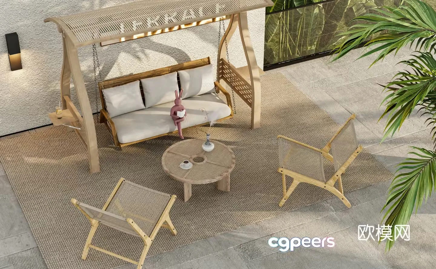 Wabi-sabi hanging chair swing chair cradle chair 3d model