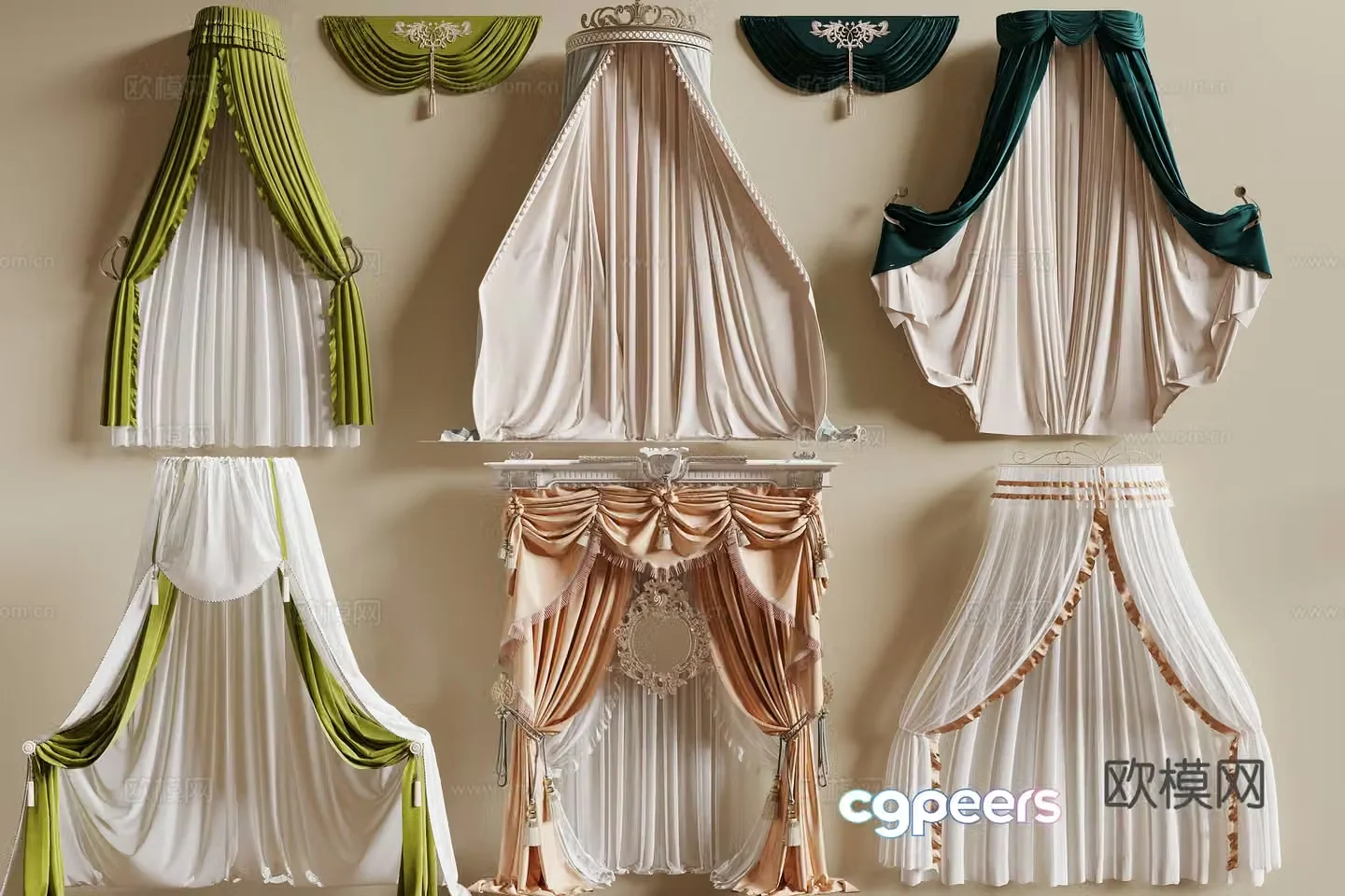 French bed mantle 3D model