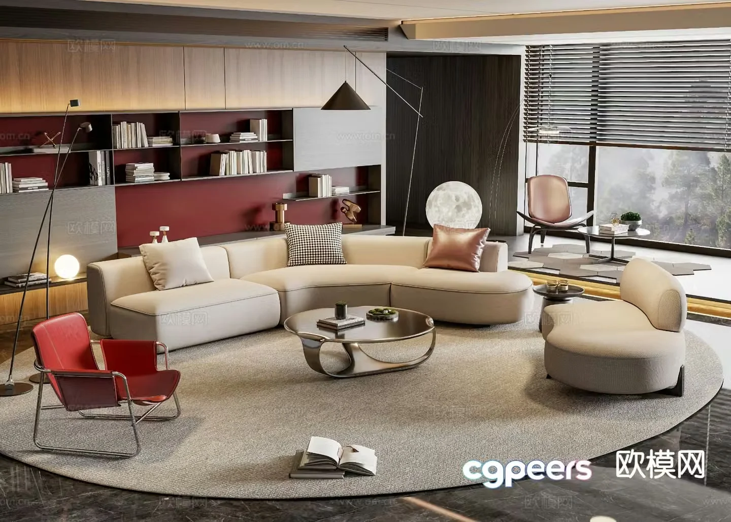 Modern sectional sofa 3d model