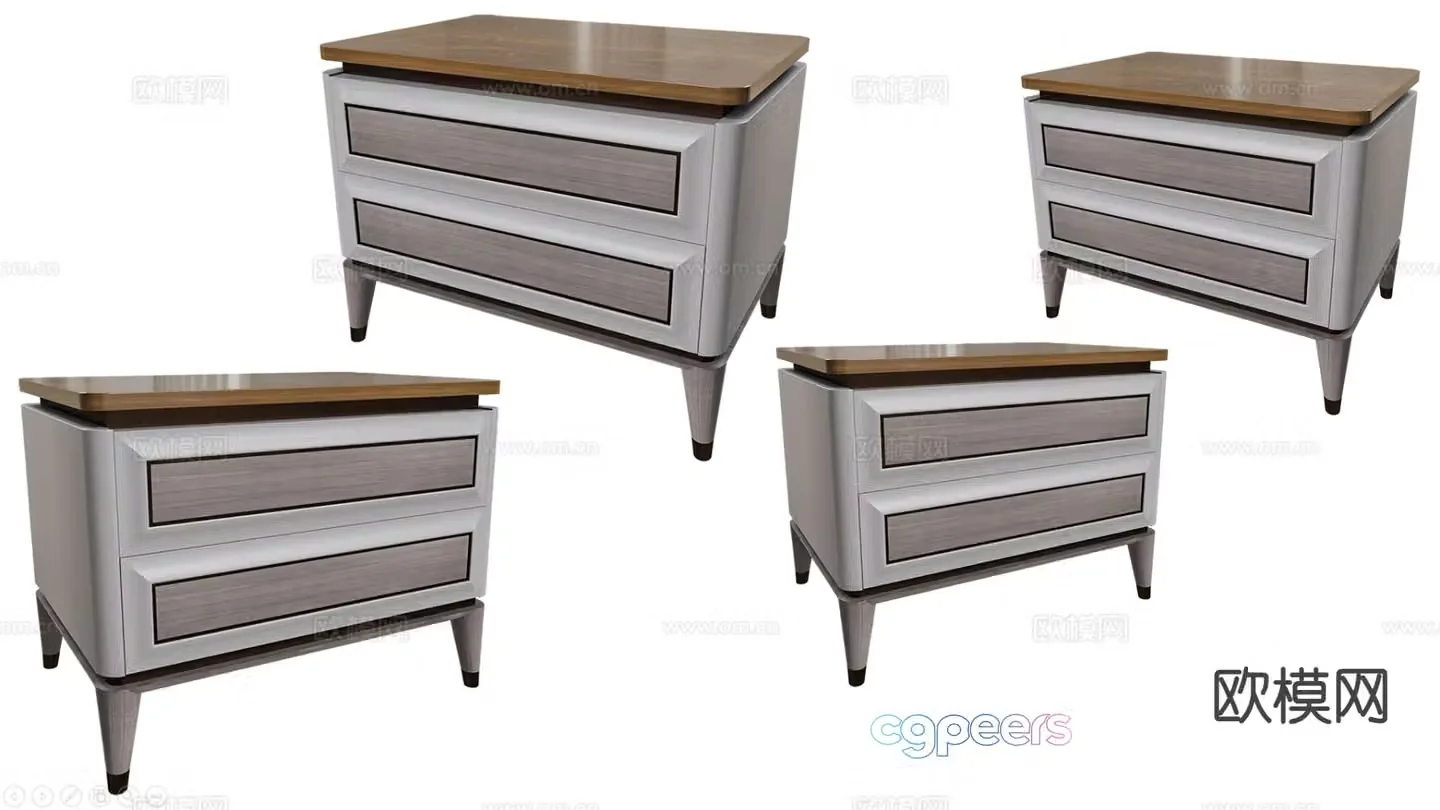 Nordic bedside table 3d model