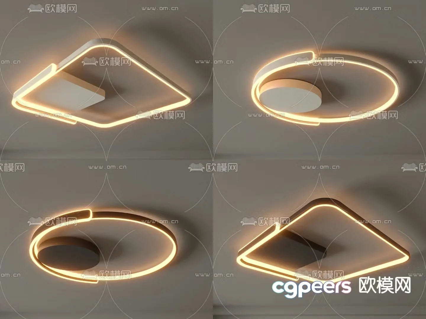 round ceiling lamp square ceiling lamp 3d model