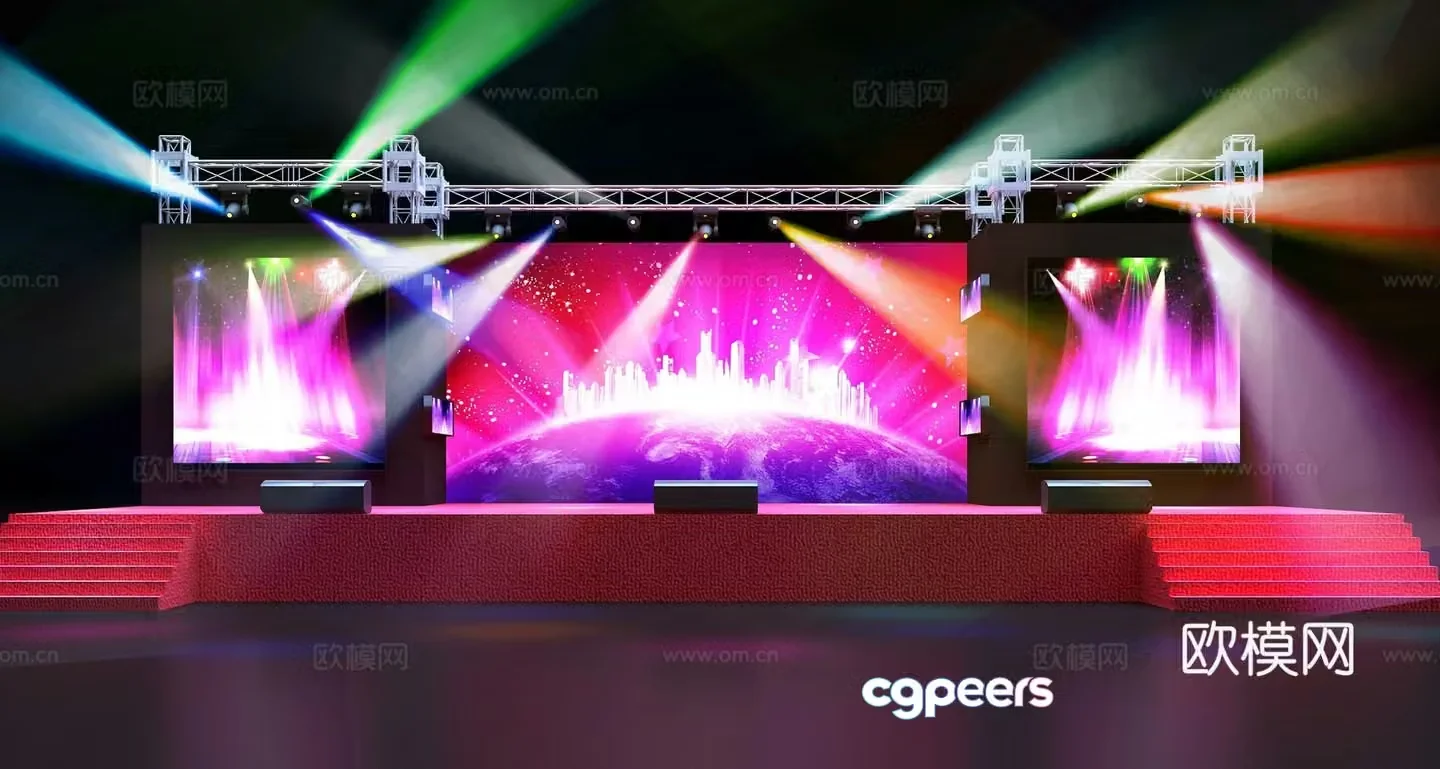 Modern outdoor stage truss stage lamp stage equipment 3d model