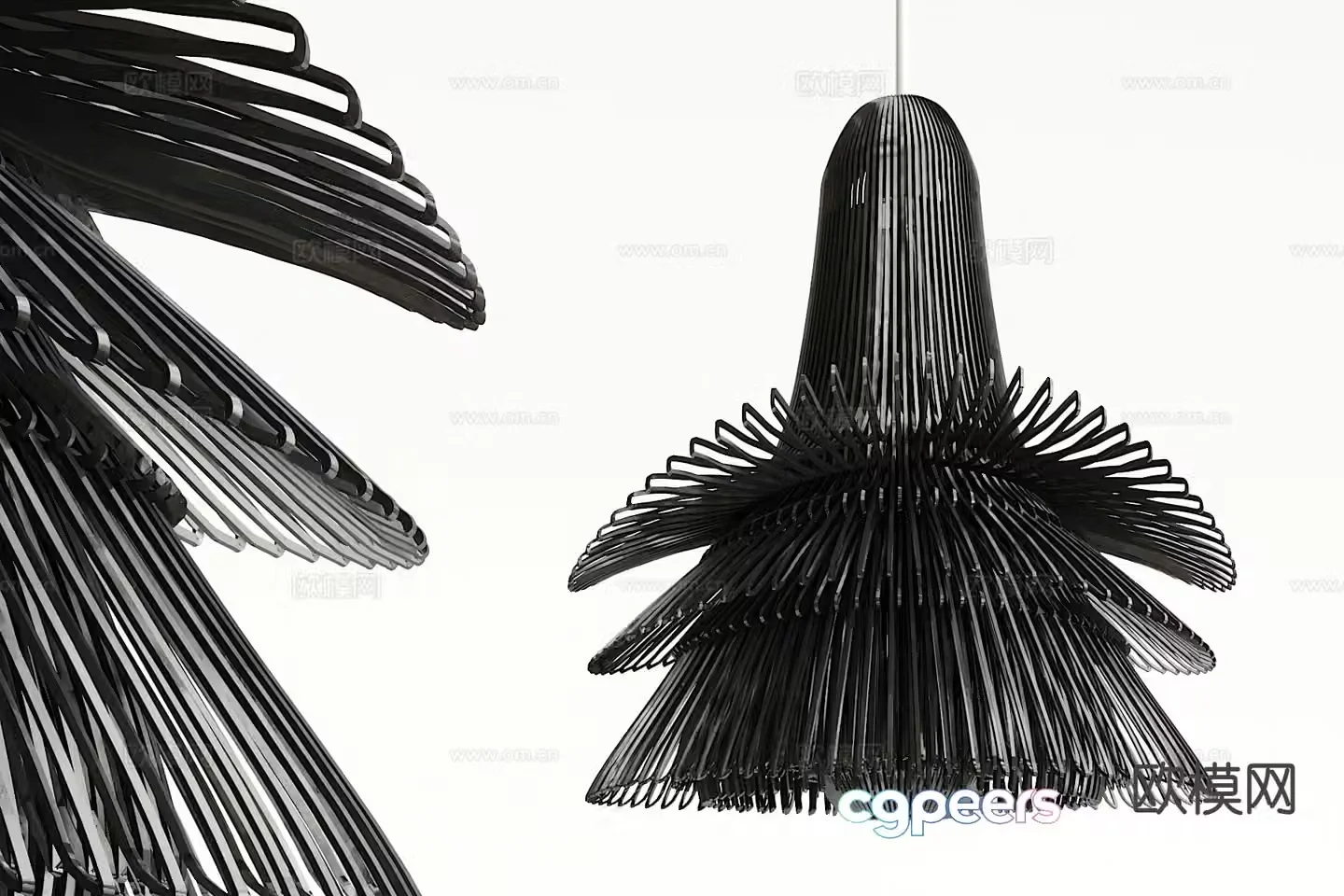Industrial style metal chandelier 3d model