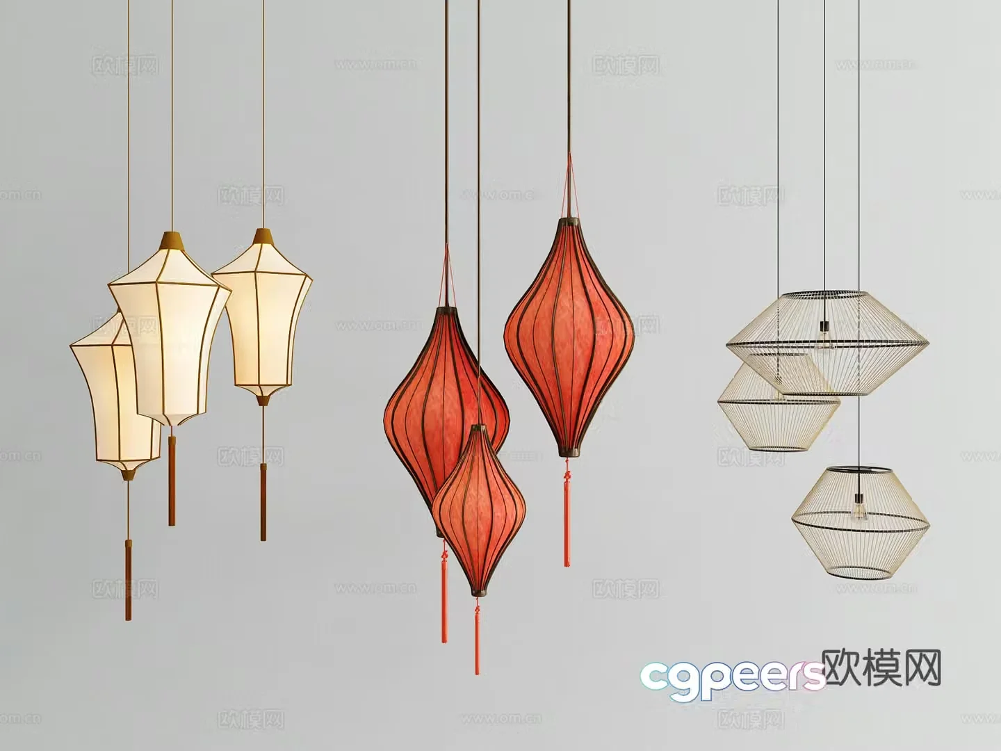 New Chinese chandelier 3D model