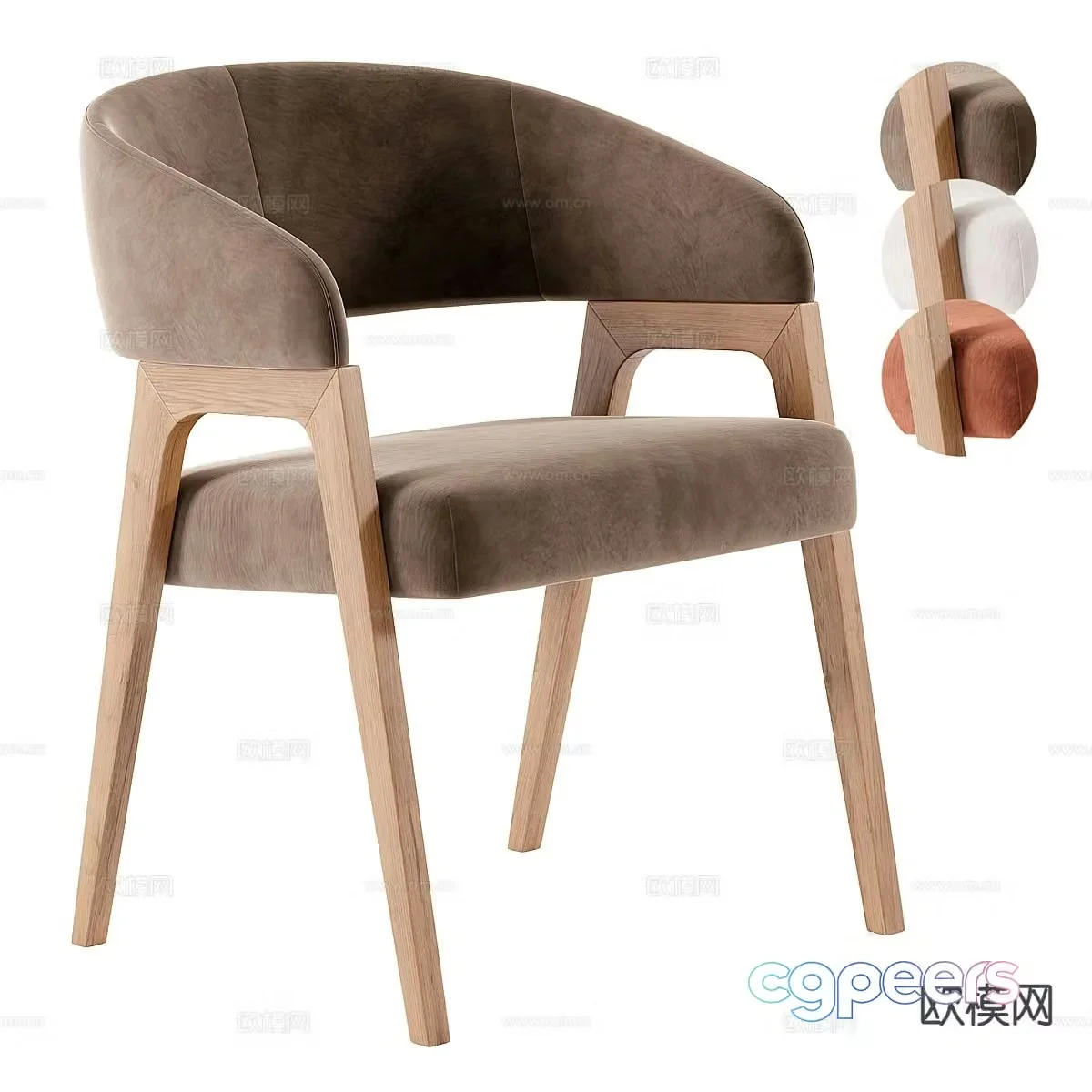 Modern chair dining chair single chair 3d model