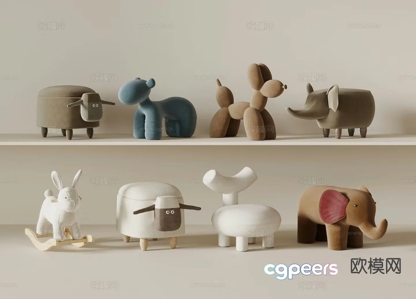 Modern children’s chair stool cartoon chair chair 3d model