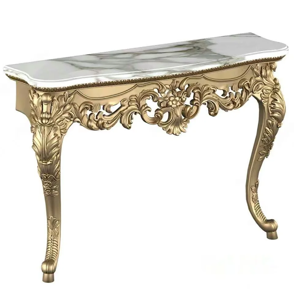 A Gold And White Table 3D Model – 2489 – CORONA Render