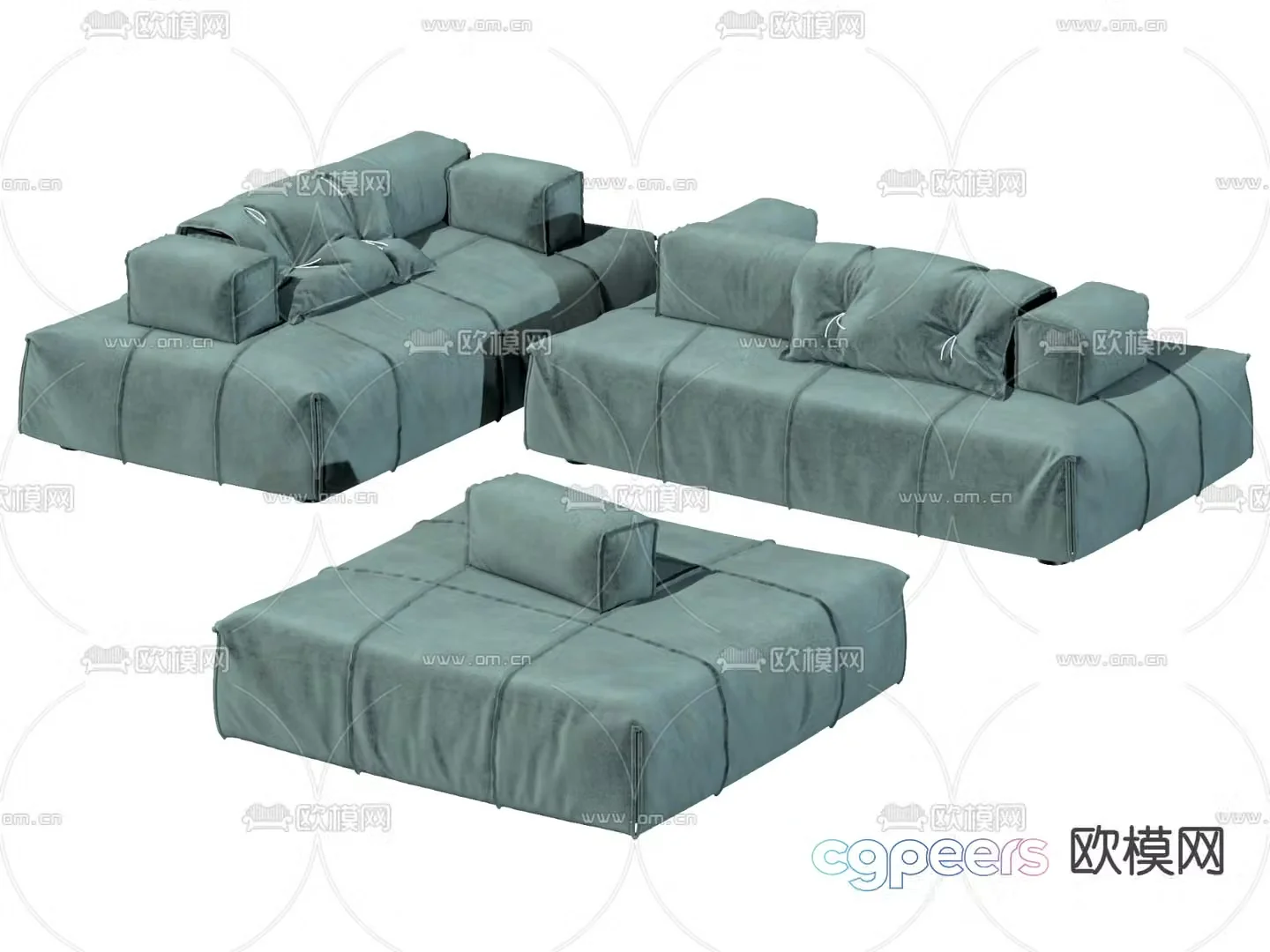 BAXTER fabric lazy sofa 3d model