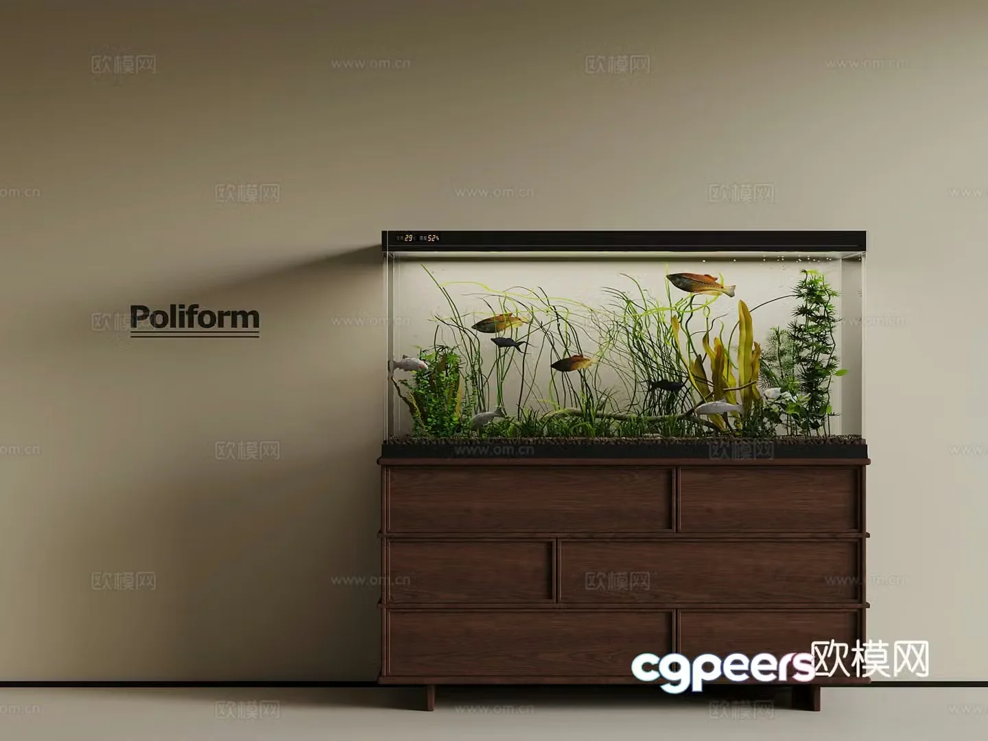 French medieval fish tank 3D model
