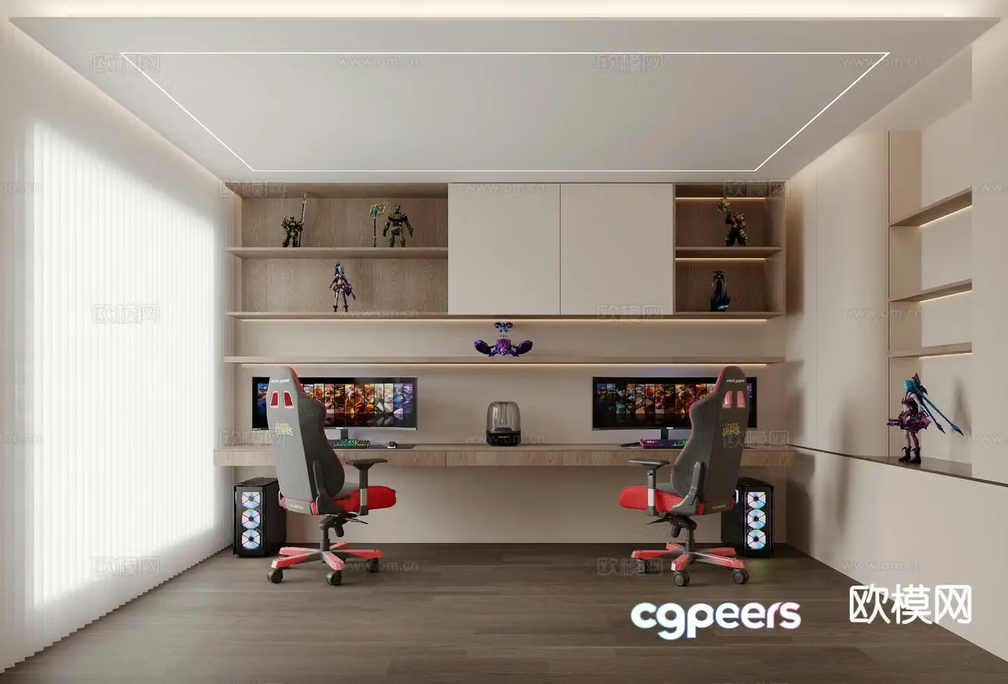 Modern eSports room study 3D model