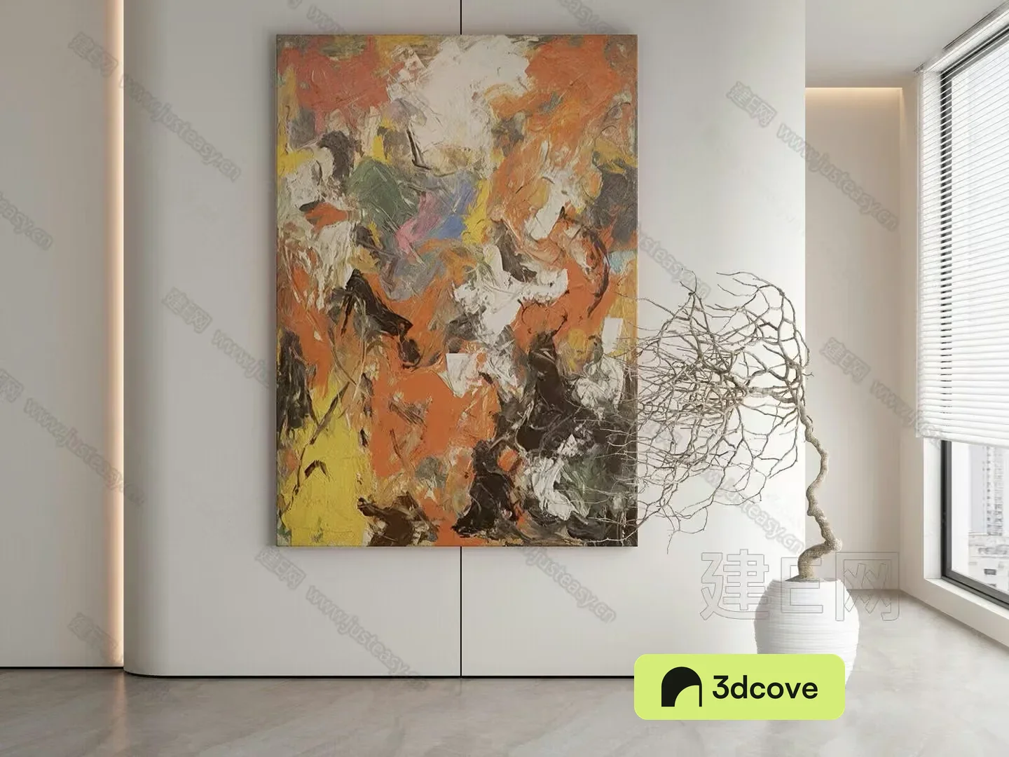 Abstract Painting In A Modern Room