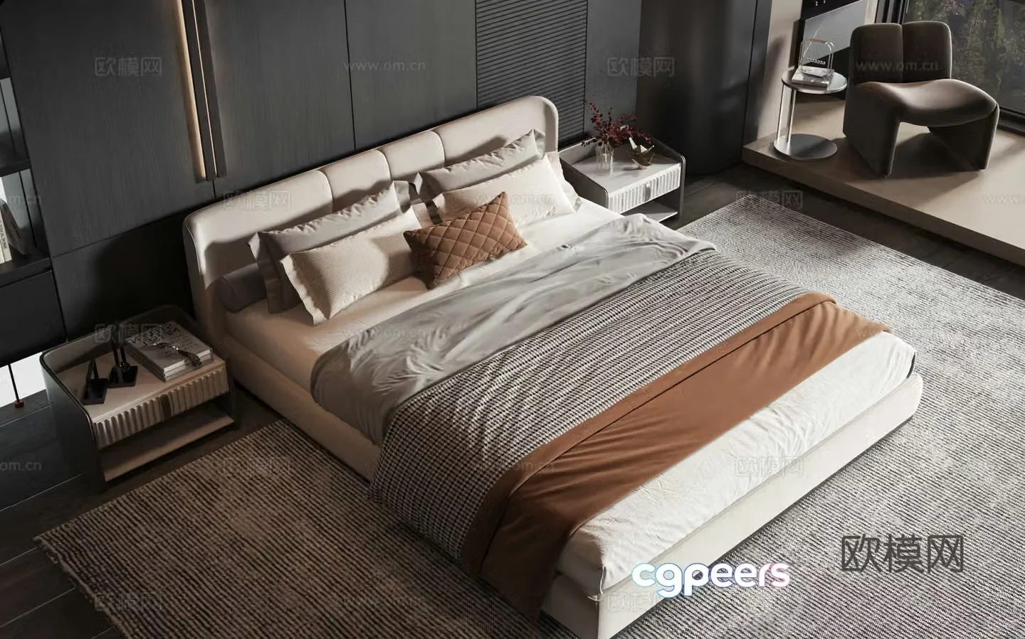 Modern style product bed 3d model