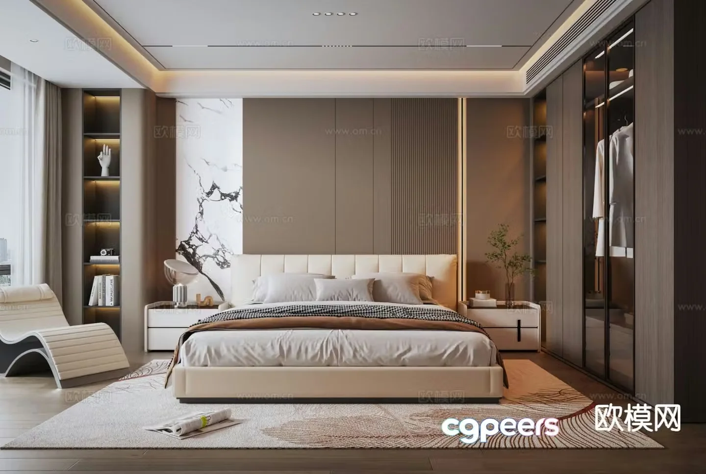 Italian style bedroom master bedroom 3d model