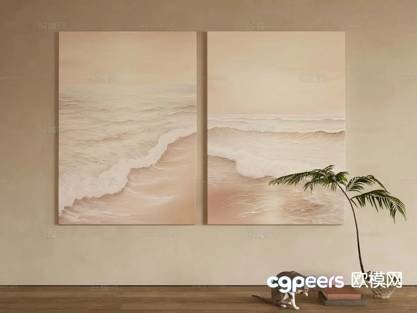 Wabi-sabi art painting texture painting decorative painting 3d model
