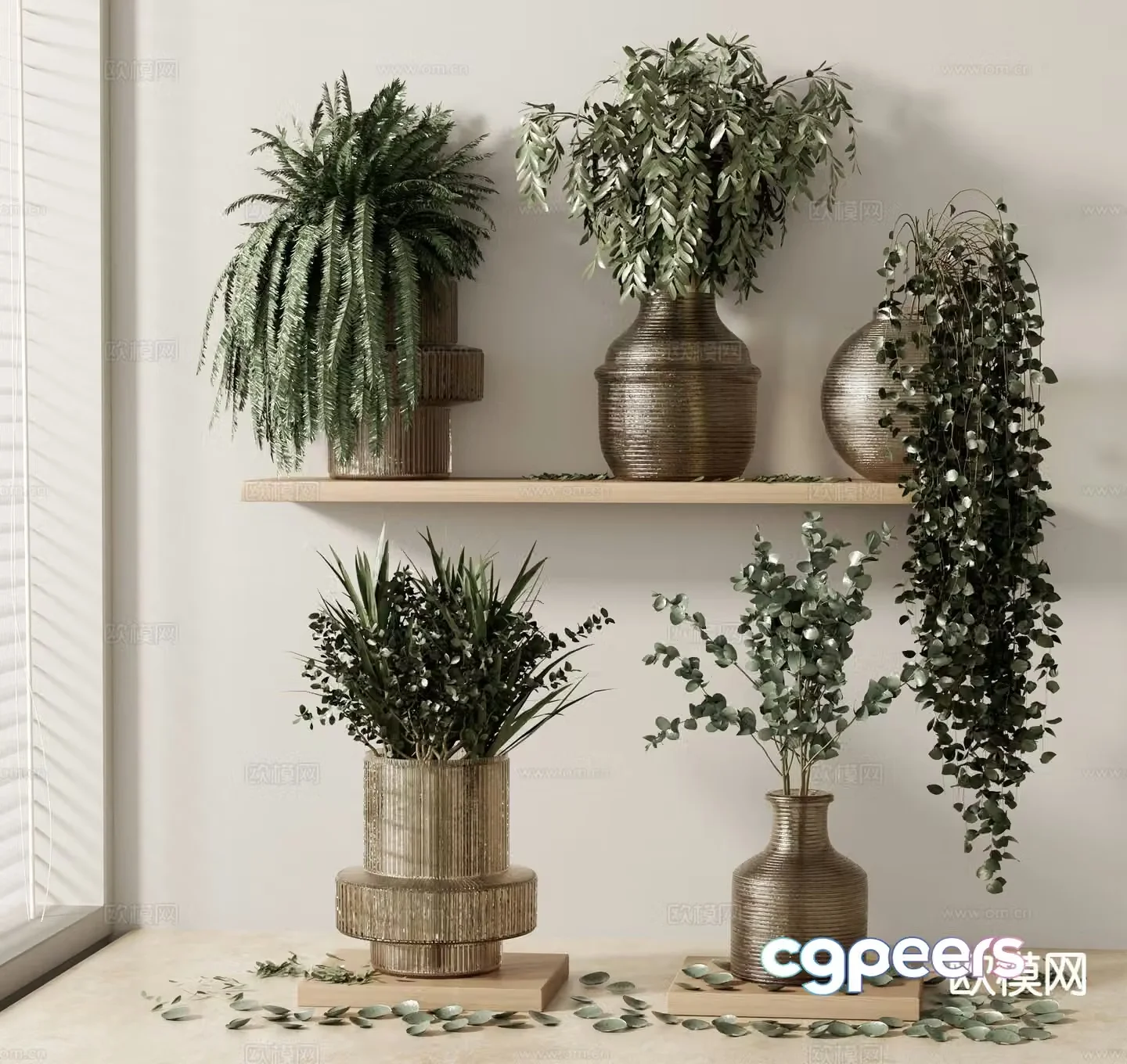 aquatic plant potted plant 3d model
