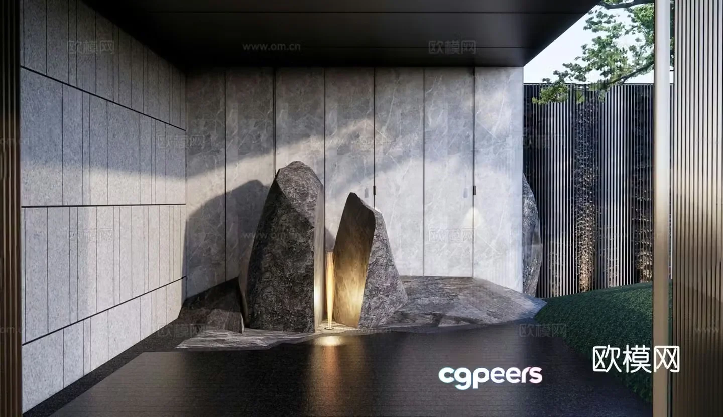 New Chinese style stone split stone landscape stone 3d model