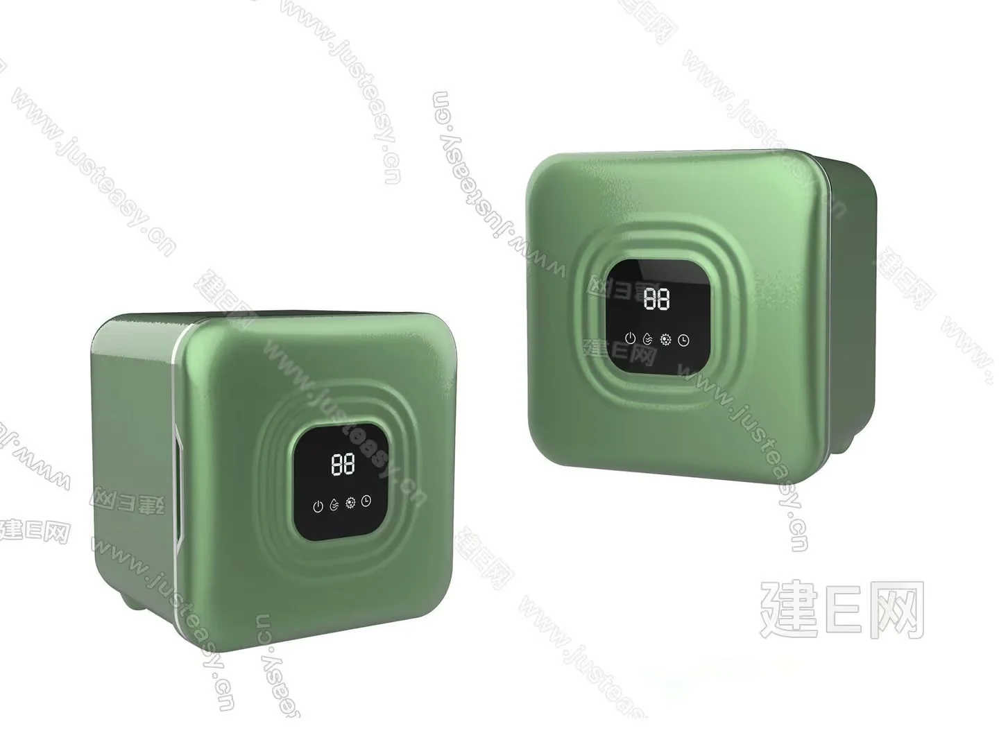 The Image Features Two Green Digital Display Devices 3D Model – 2259 – VRAY Render