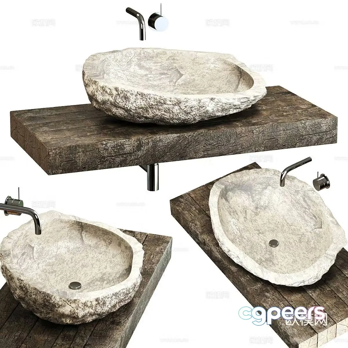 Wasabi Stone Sink 3D Model