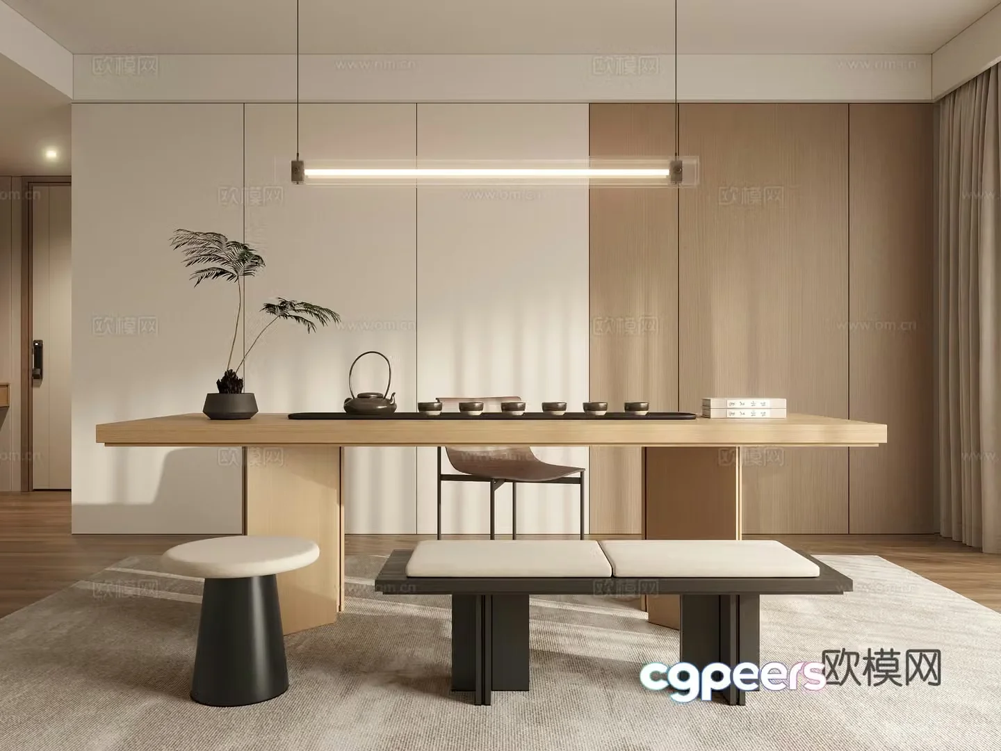 New Chinese tea room 3d model