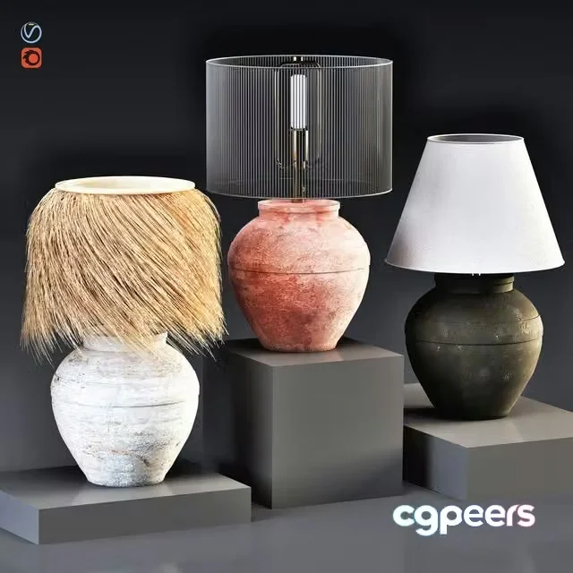 3ds Max Free – Table lamp-set 01