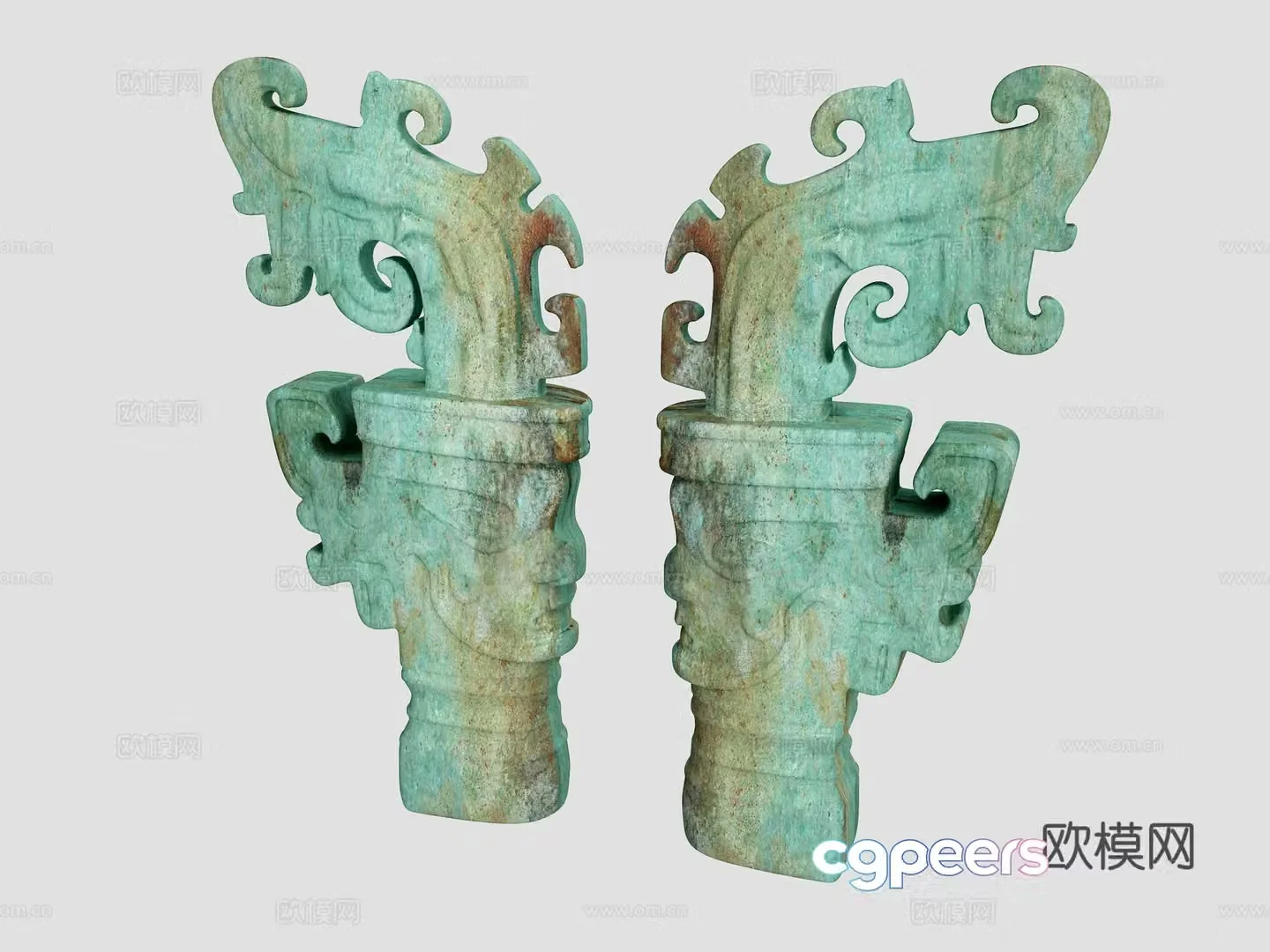 Chinese bronze ware bird Sanxingdui pottery figurines sacrifices antiques cultural relics artworks Shang and Zhou 3D models