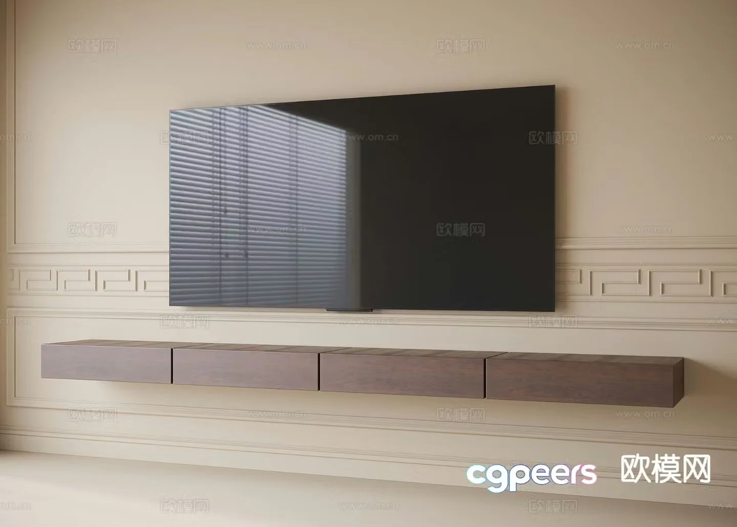 Modern suspended TV cabinet TV 3d model