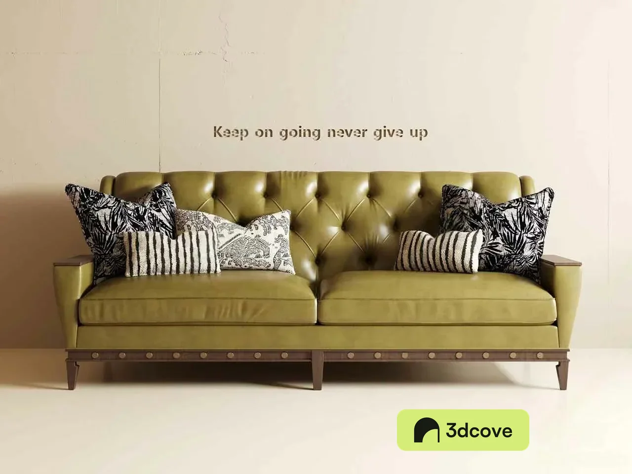 A Green Leather Couch