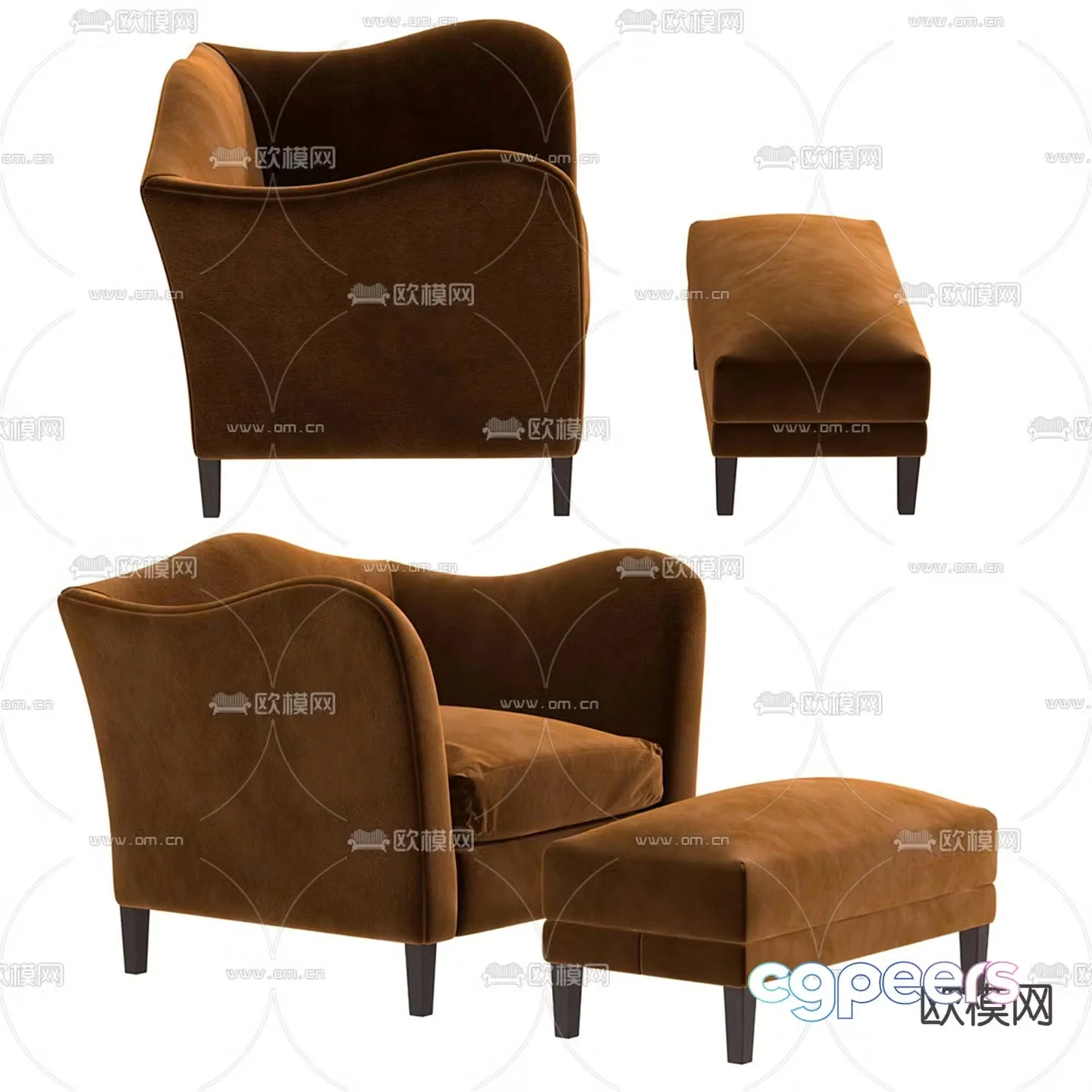 Single sofa leisure sofa 3d model