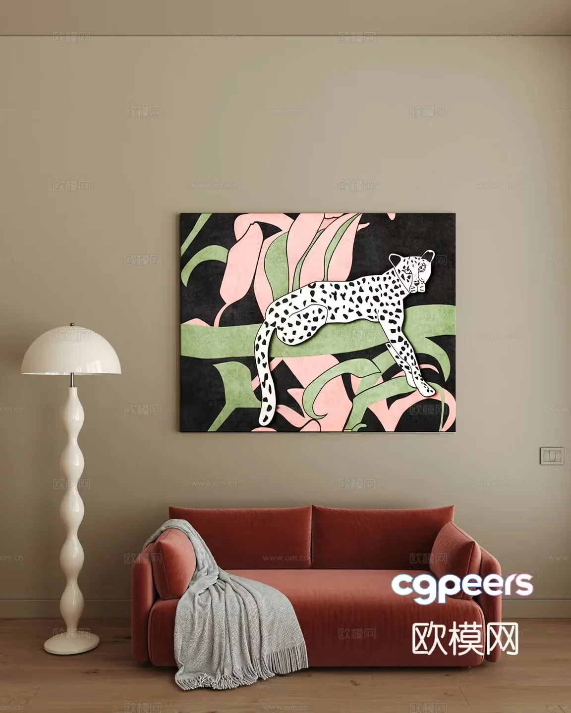 Modern hanging painting 3d model
