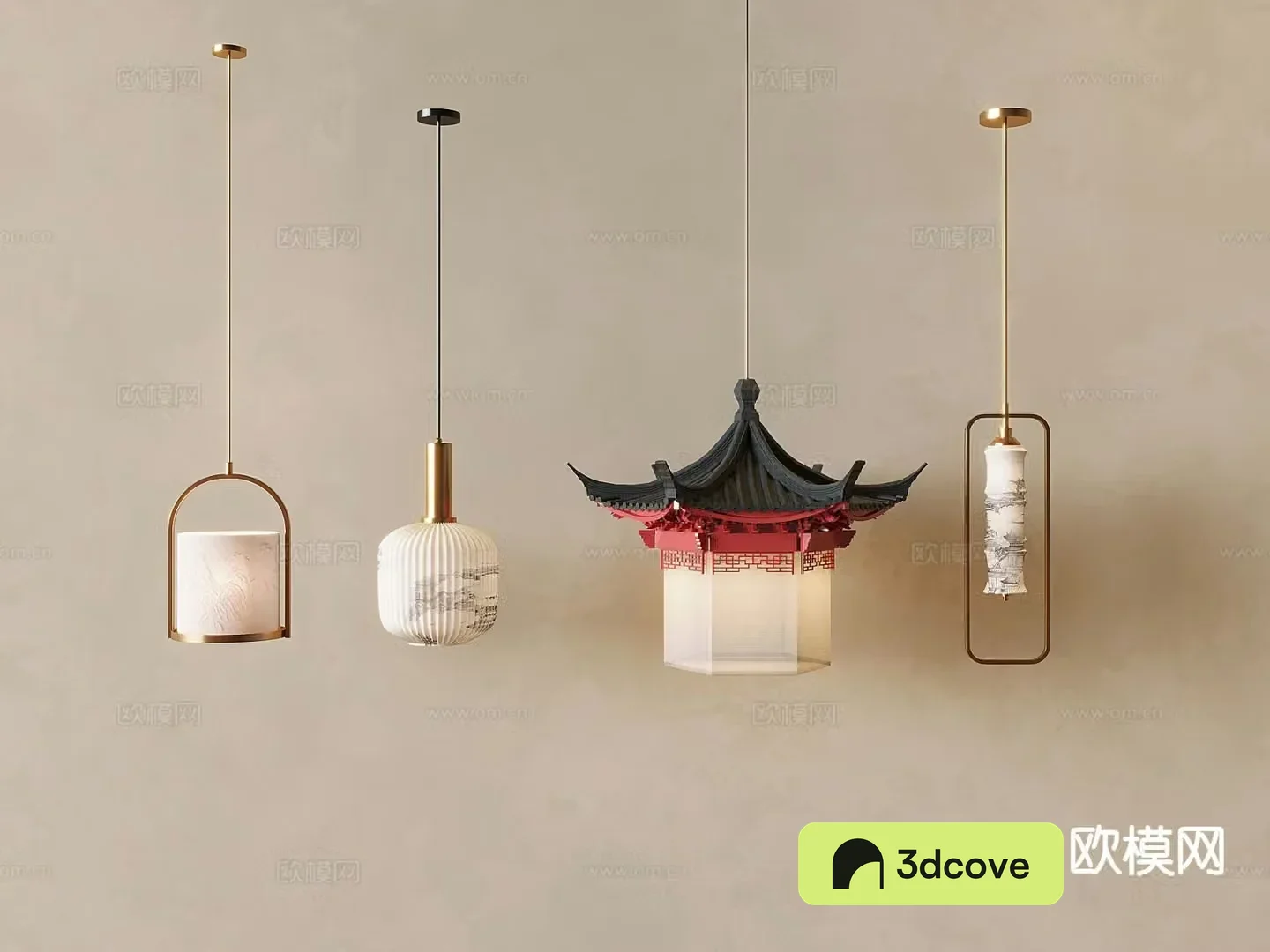 Chinese lantern loft chandelier