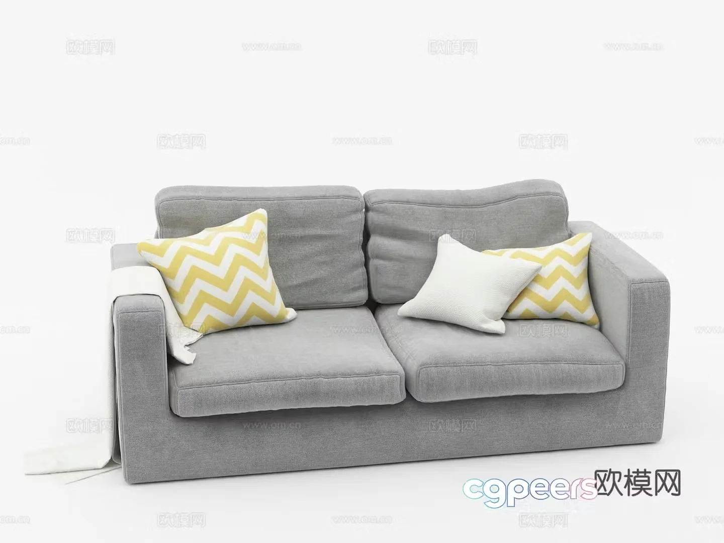 3d model of double sofa