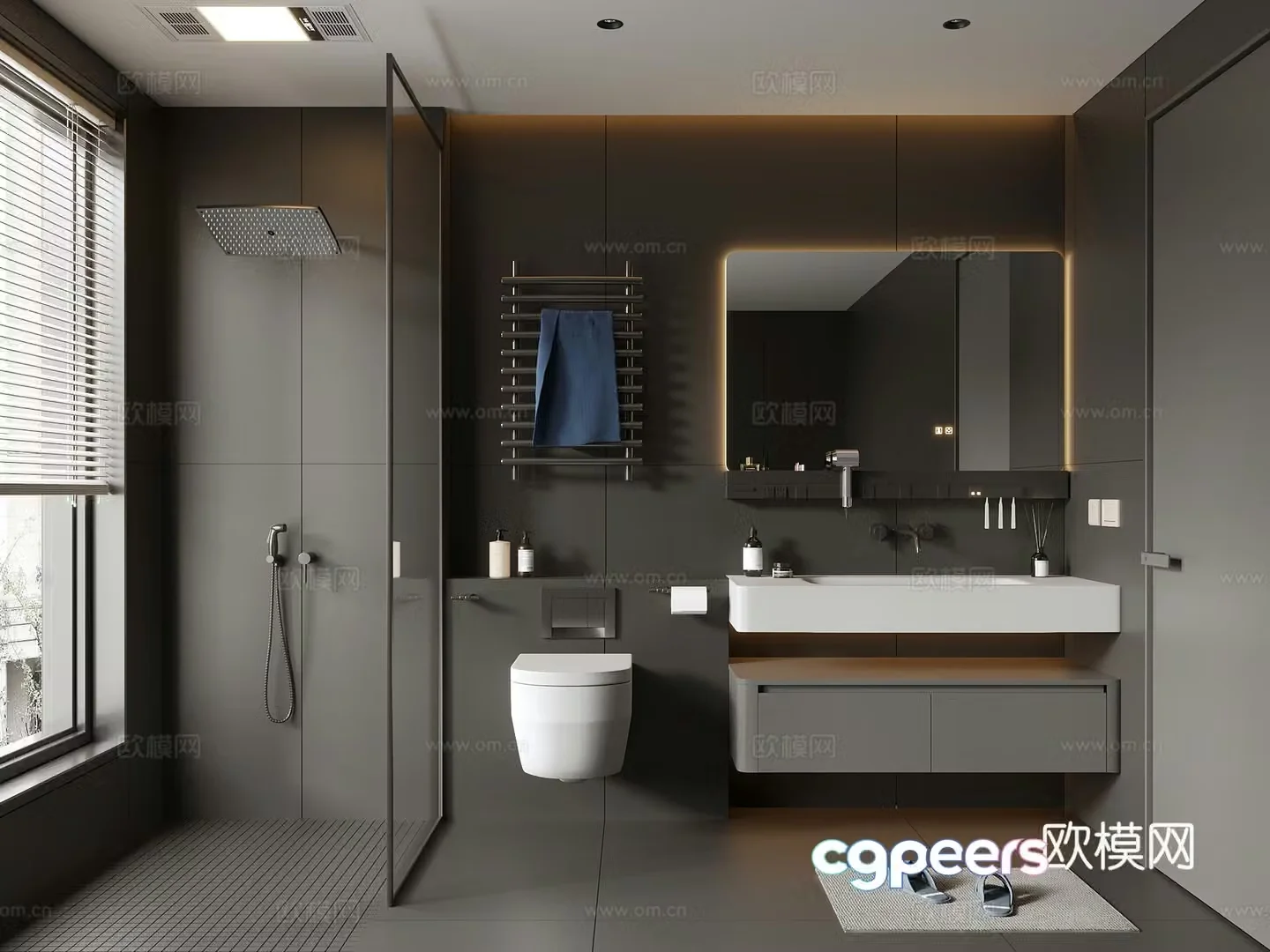 Modern Italian bathroom 3d model