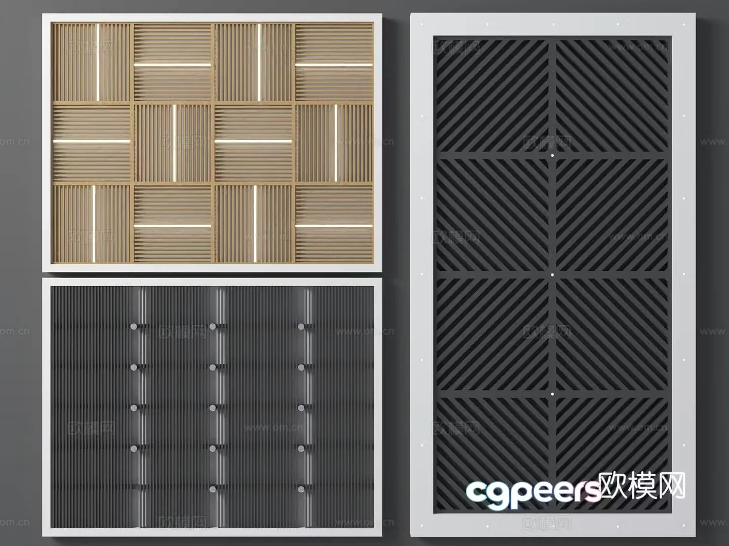 Modern square ceiling grille ceiling 3d model