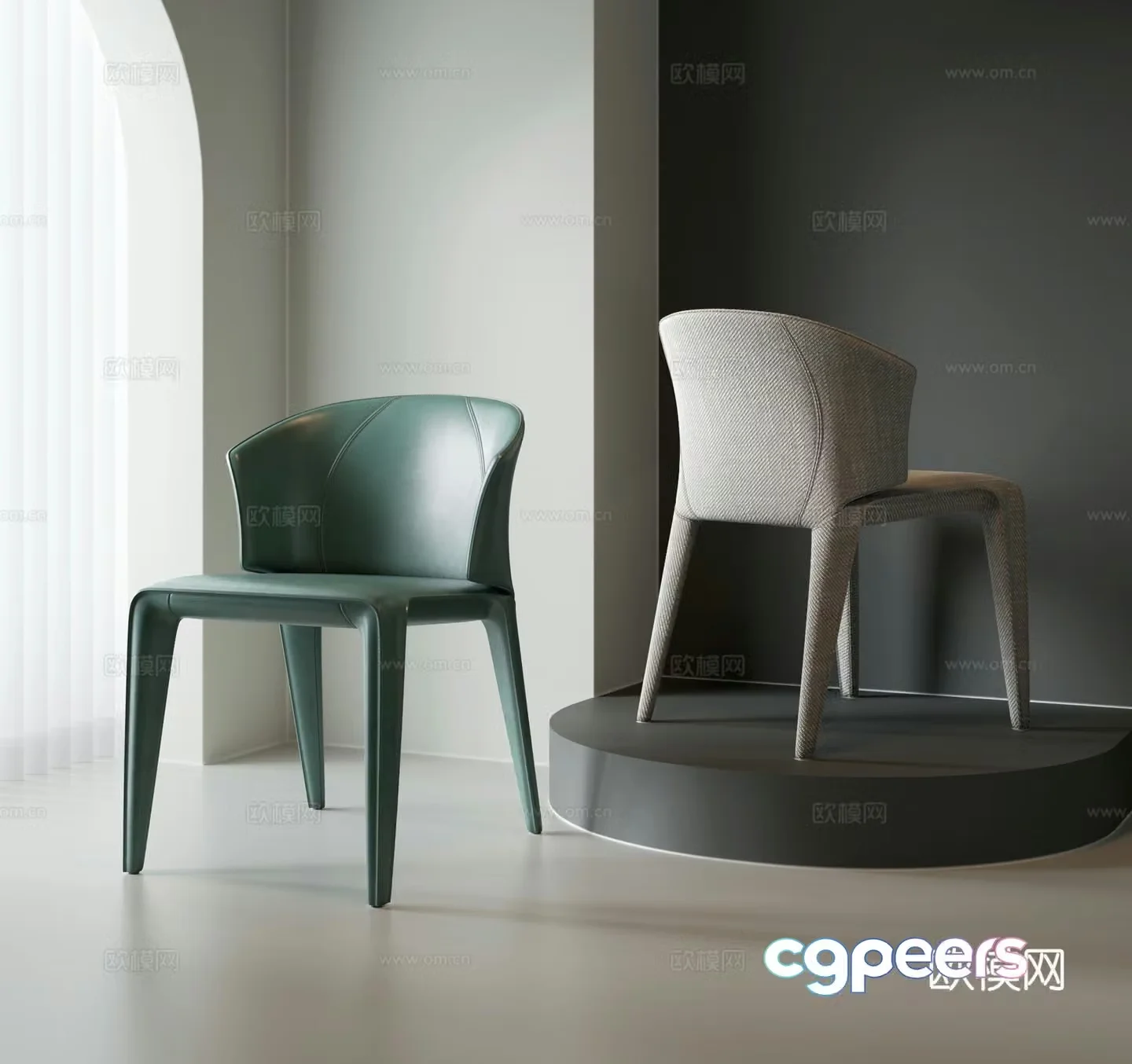 Italian dining chair fabric dining chair leather dining chair chair 3d model