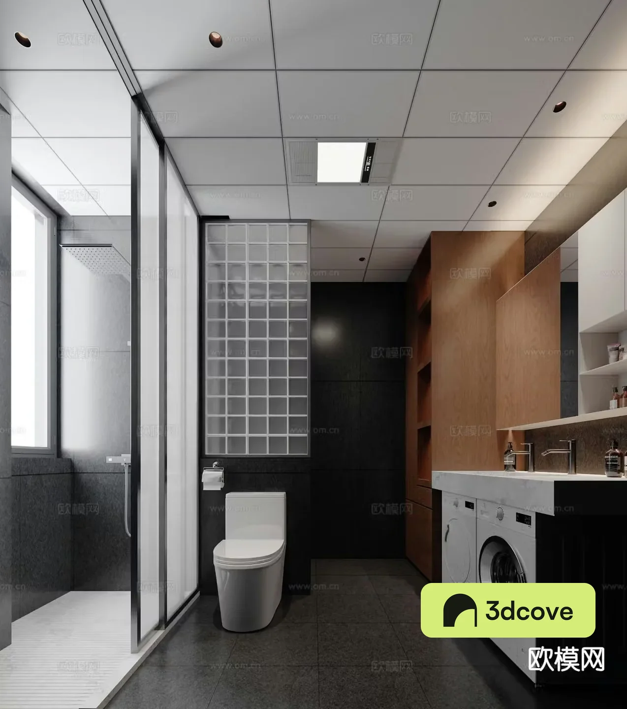 Premium gray bathroom laundry room