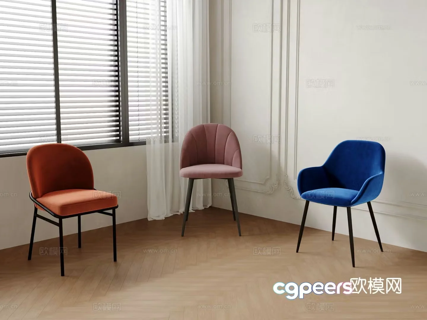 Single chair dining chair sofa chair 3d model